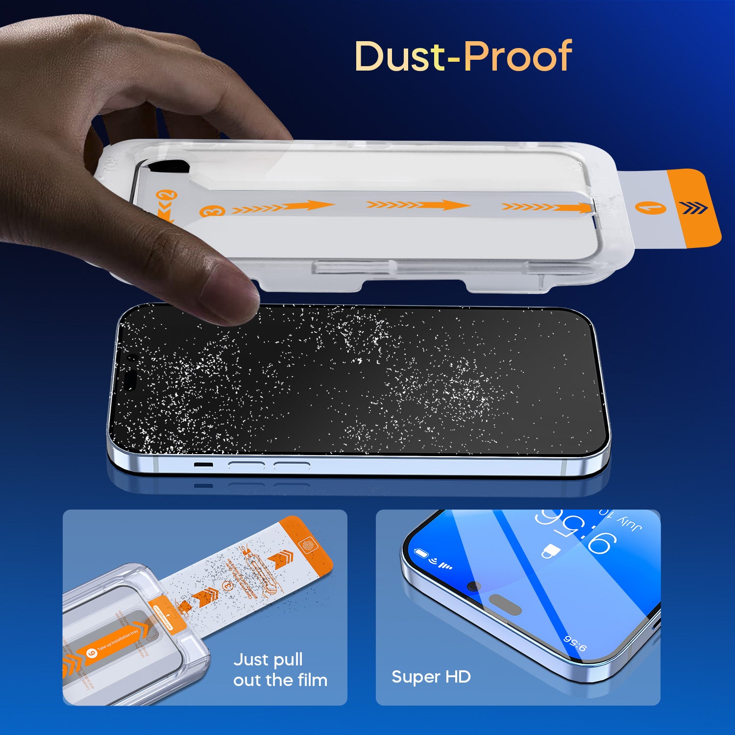 Tough On iPhone 15 Series Tempered Glass Screen Protector 2 Pack w/ Installation Kit