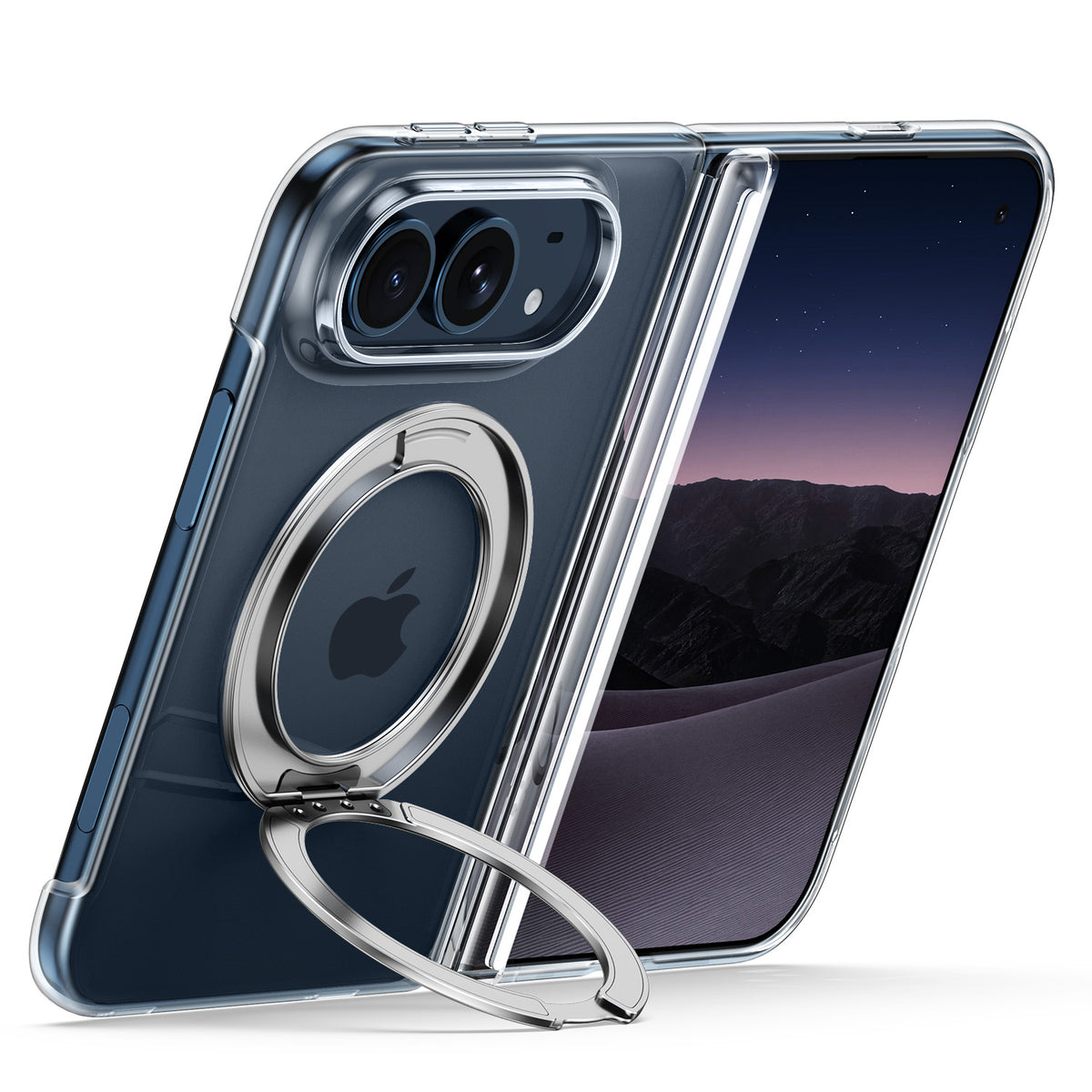 Tough On iPhone Duo Clear Magnetic Case with Ring Stand and Screen Protector