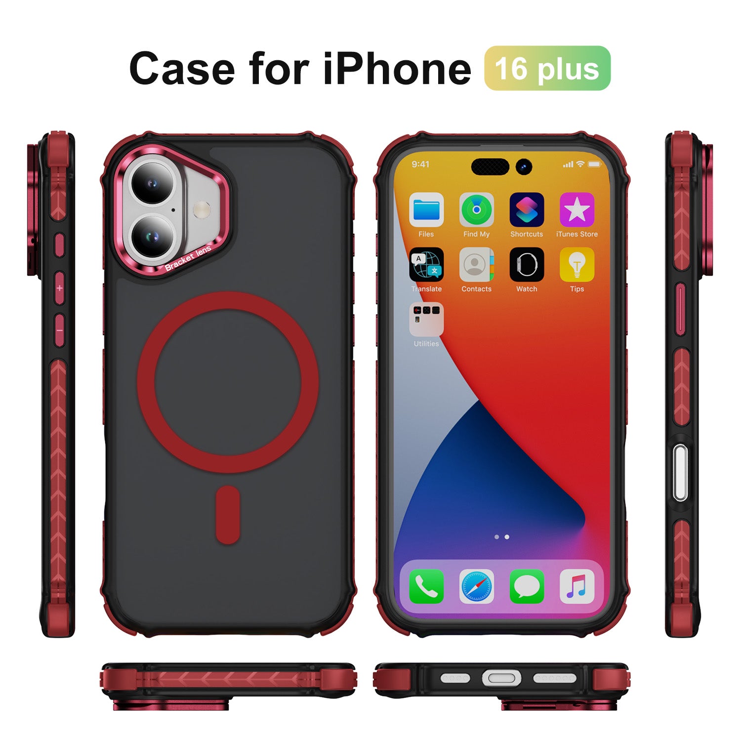 Tough On iPhone 16 Plus Case with Camera Stand MagSafe Compatible