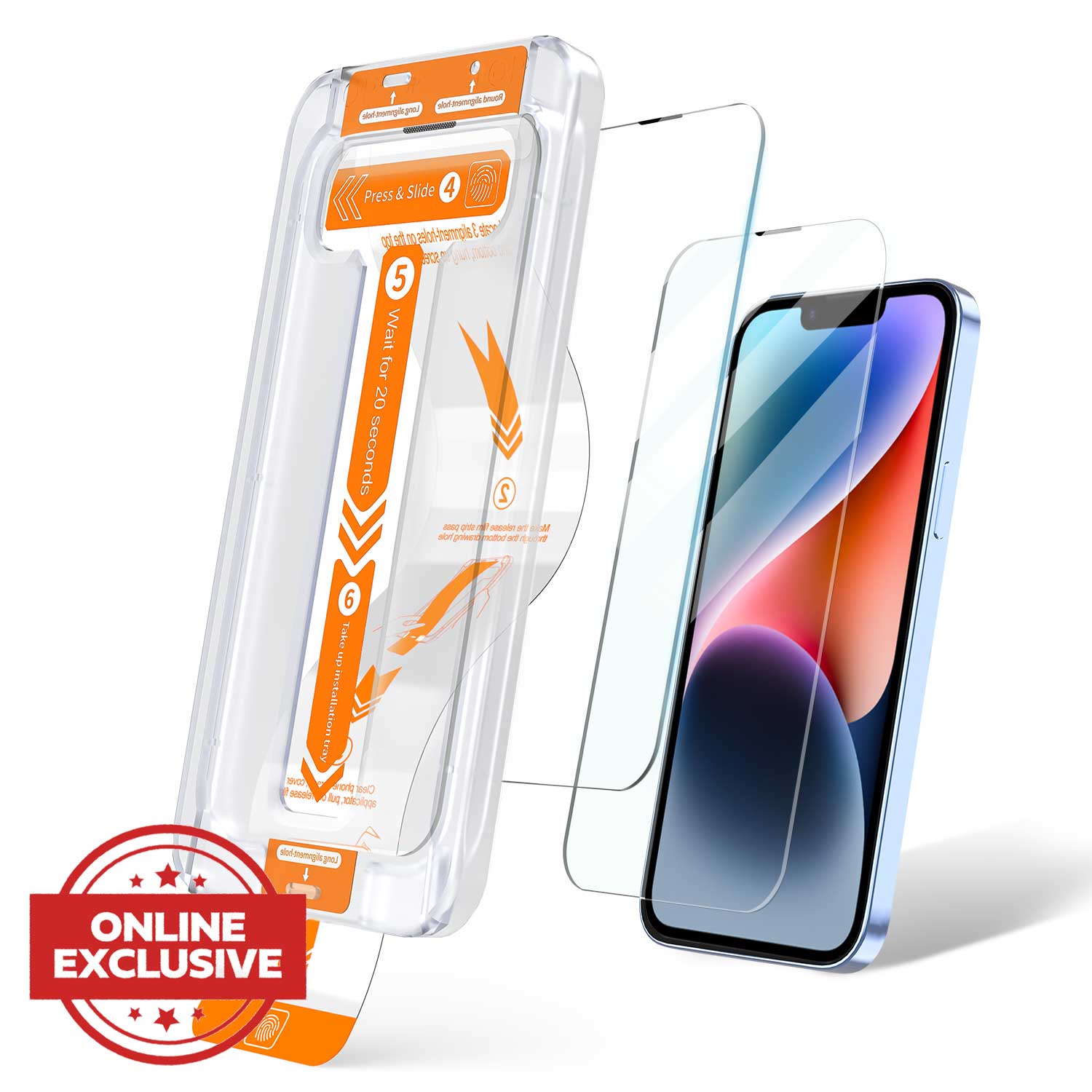 Tough On iPhone 13 Tempered Glass Screen Protector 2 Pack w/ Installation Kit
