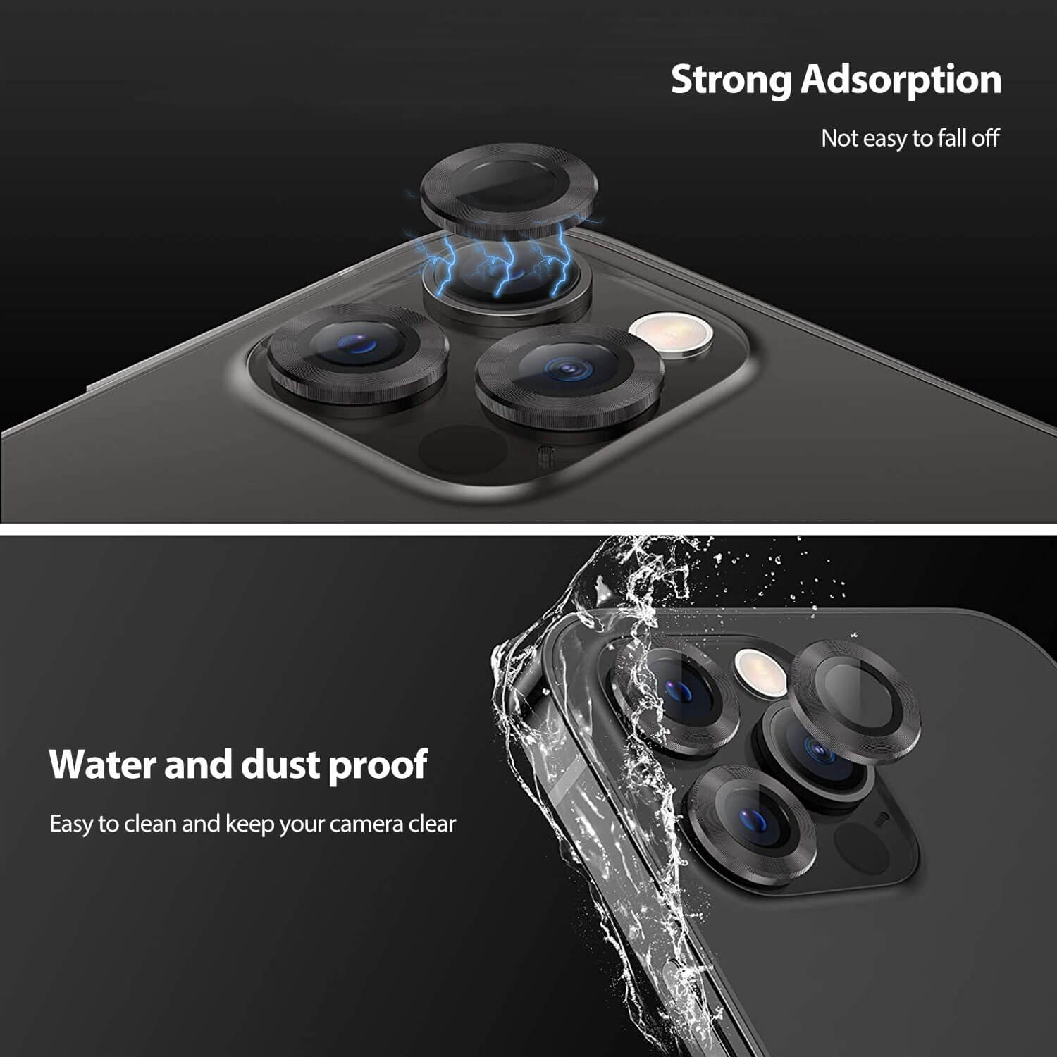 Tough On iPhone 13 Camera Lens Protector Black