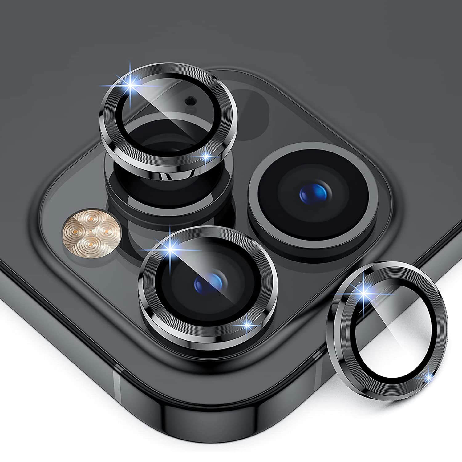 Tough On iPhone 13 Pro Camera Lens Protector Black