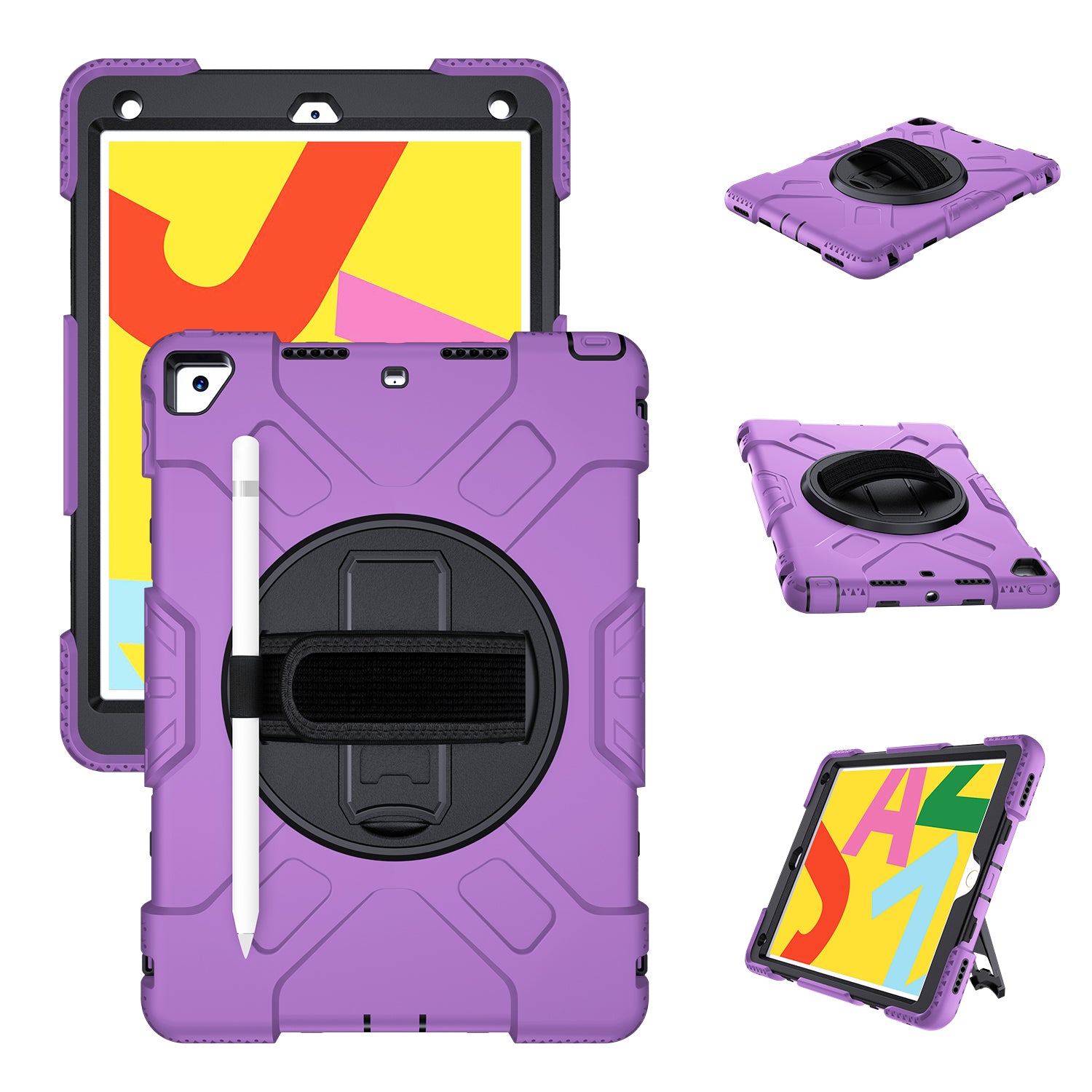 Tough On iPad 7 / 8 / 9th Gen 10.2" Case Rugged Protection Purple