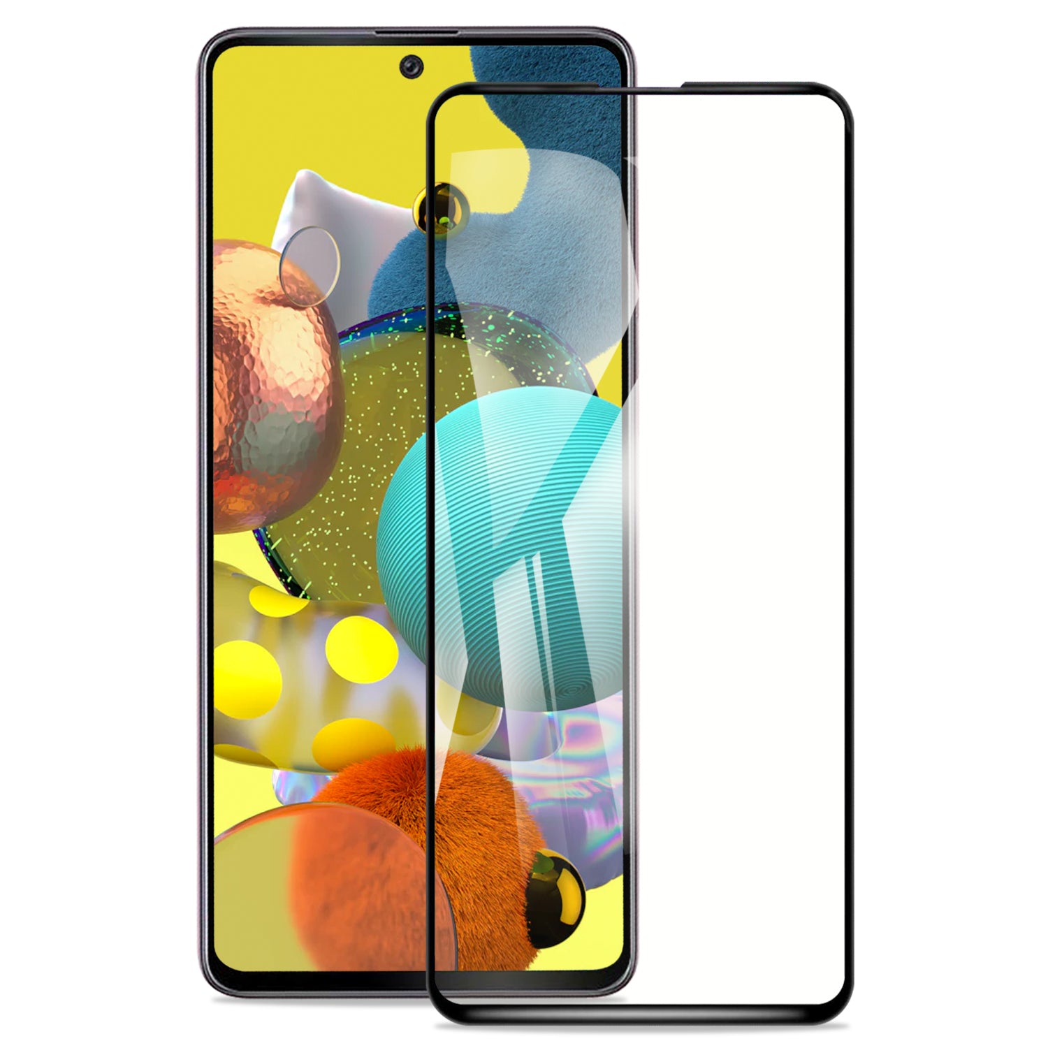 Samsung Galaxy A51 Tempered Glass Screen Protector Tough on with Black Frame