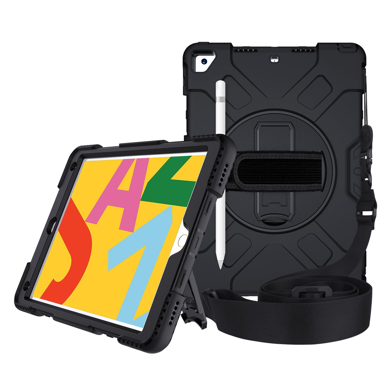 Tough On iPad 7 / 8 / 9th Gen 10.2" Case Rugged Protection Black