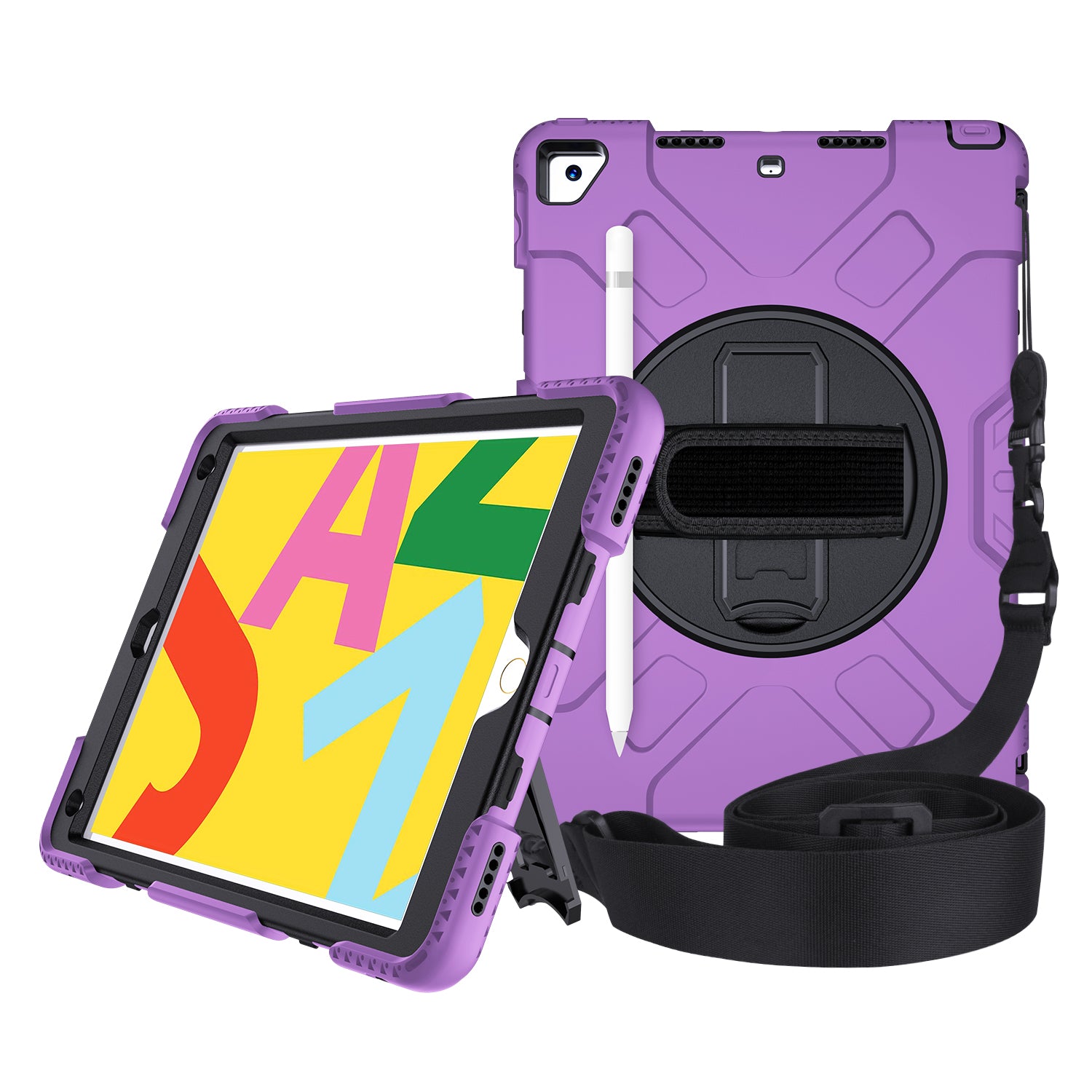 Tough On iPad 7 / 8 / 9th Gen 10.2" Case Rugged Protection Purple