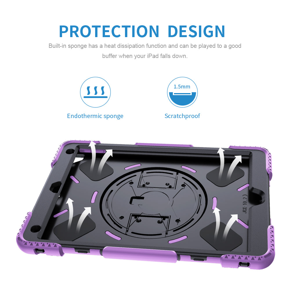 Tough On iPad 7 / 8 / 9th Gen 10.2" Case Rugged Protection Purple