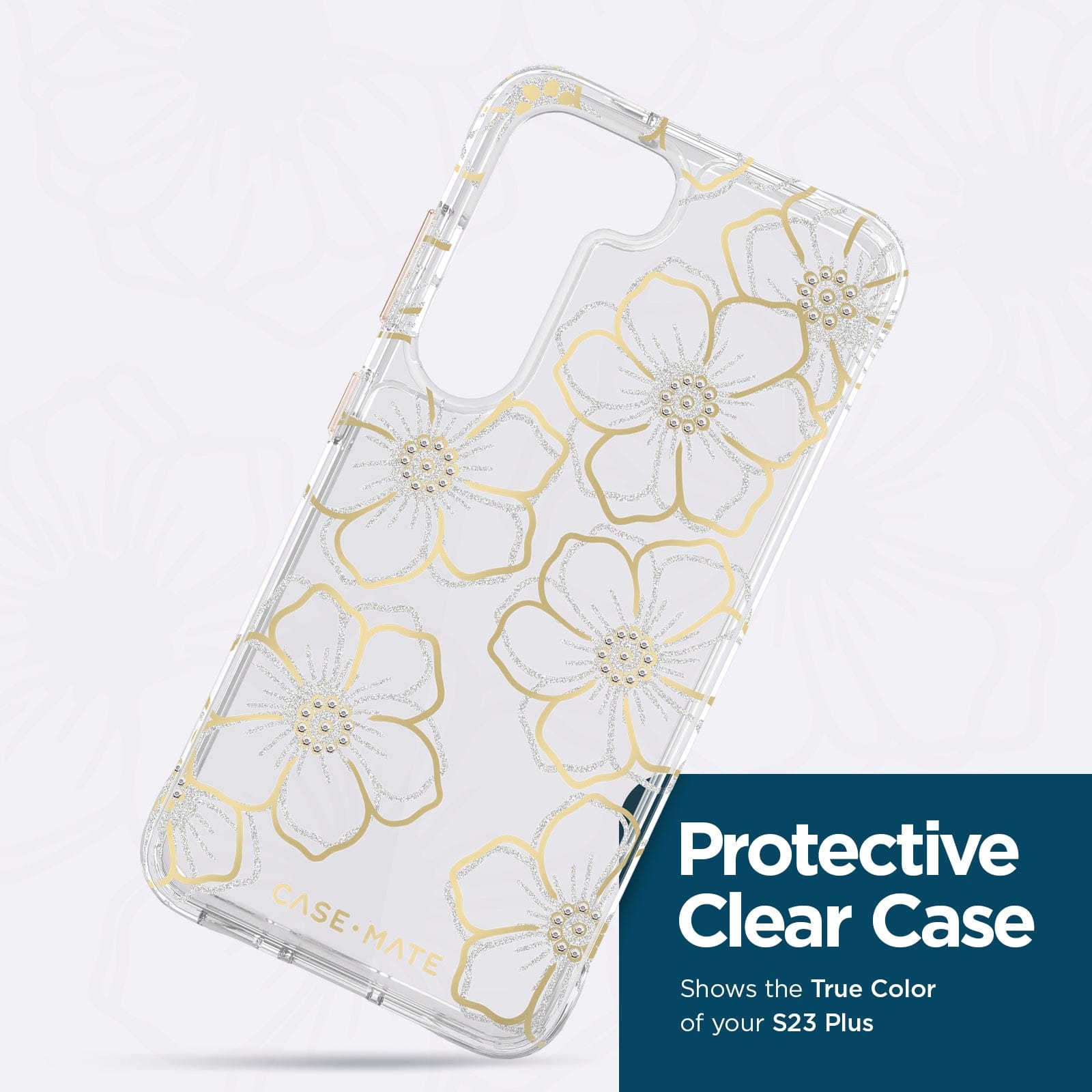 Case-Mate Samsung Galaxy S23 Plus Case Antimicrobial Floral Gems