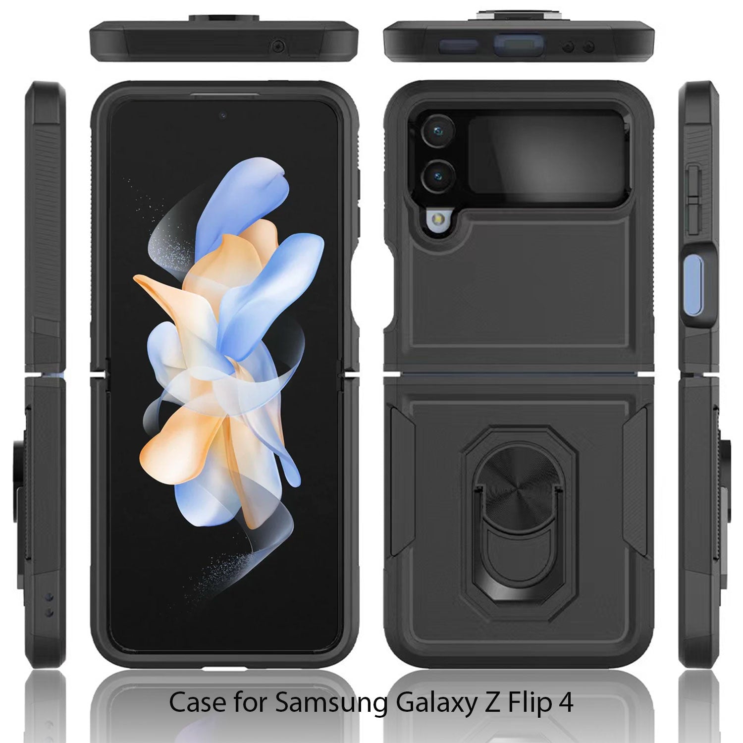 Tough On Samsung Galaxy Z Flip4 5G Case Tough Armor Black