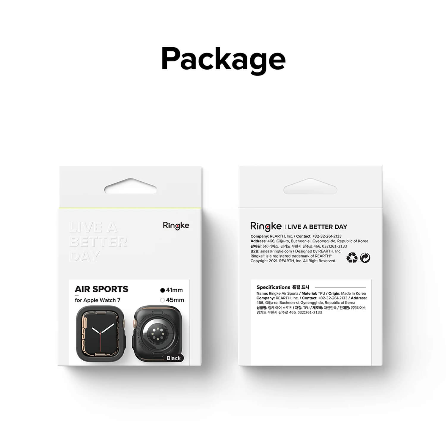 Ringke Apple Watch 9 / 8 / 7 41mm Case Air Sports Black
