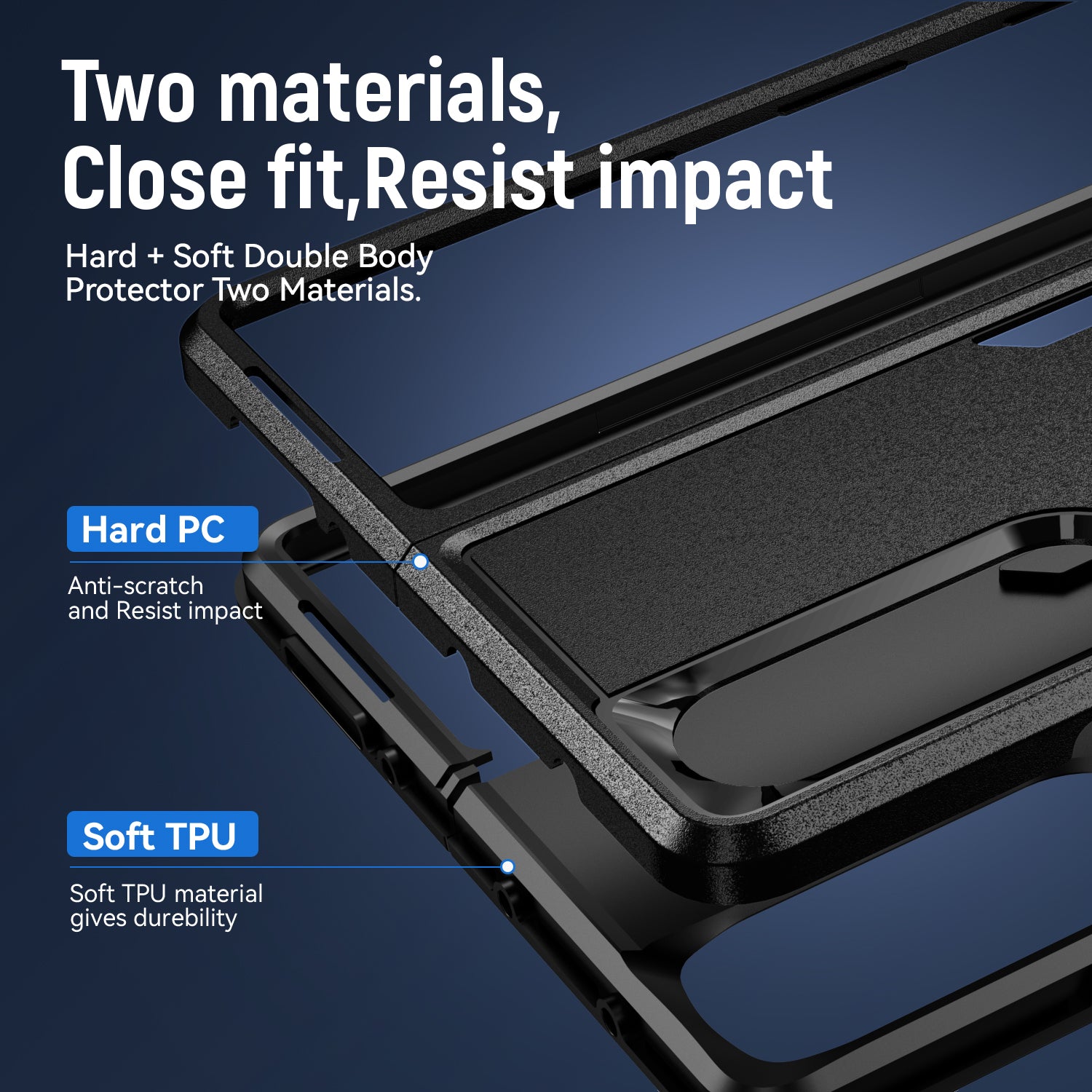 Tough On Samsung Galaxy Z Fold4 5G Case Tough Armor Black