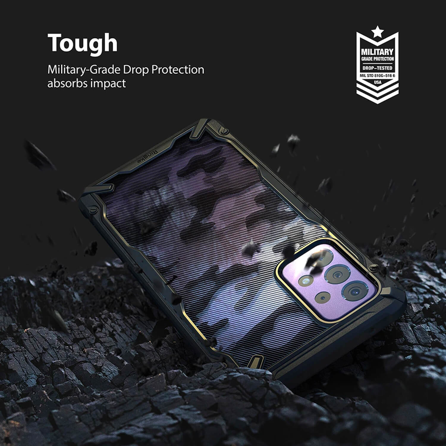 Ringke Samsung Galaxy A72 Case Fusion X Design Camo Black