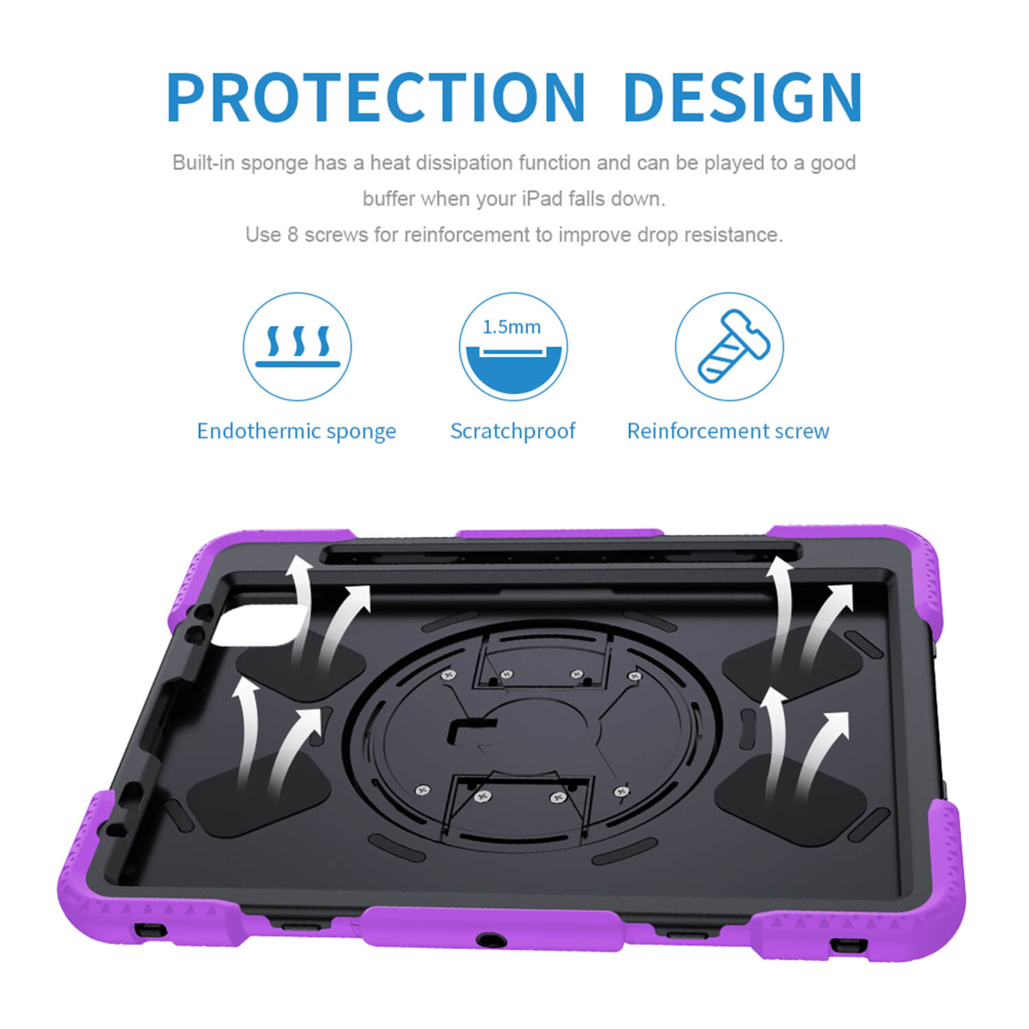 Tough On iPad Pro 2022 / 2021 / 2020 / 2018 11" Case XG Rugged Protection Purple