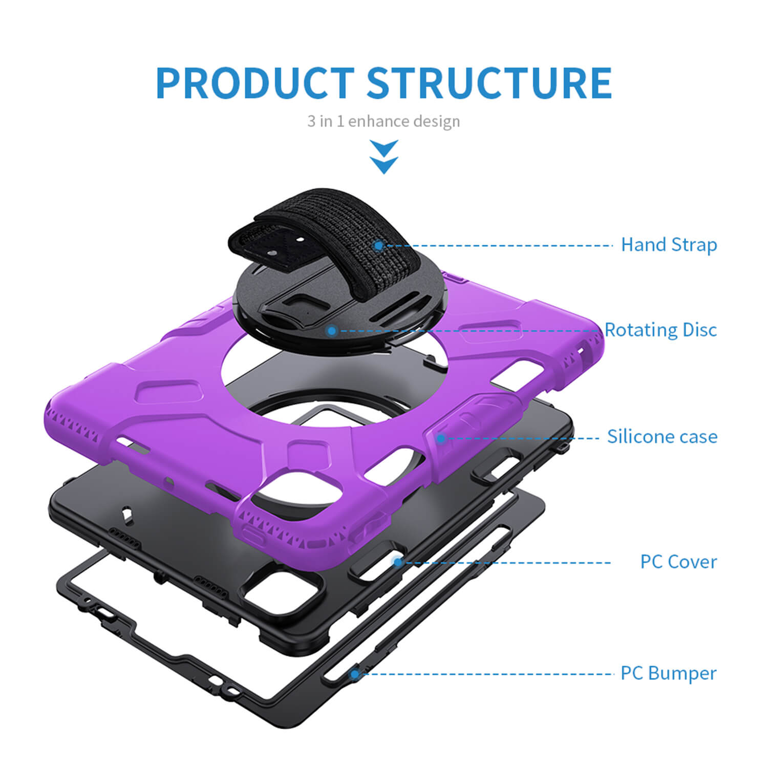 Tough On iPad Pro 2022 / 2021 / 2020 / 2018 11" Case XG Rugged Protection Purple