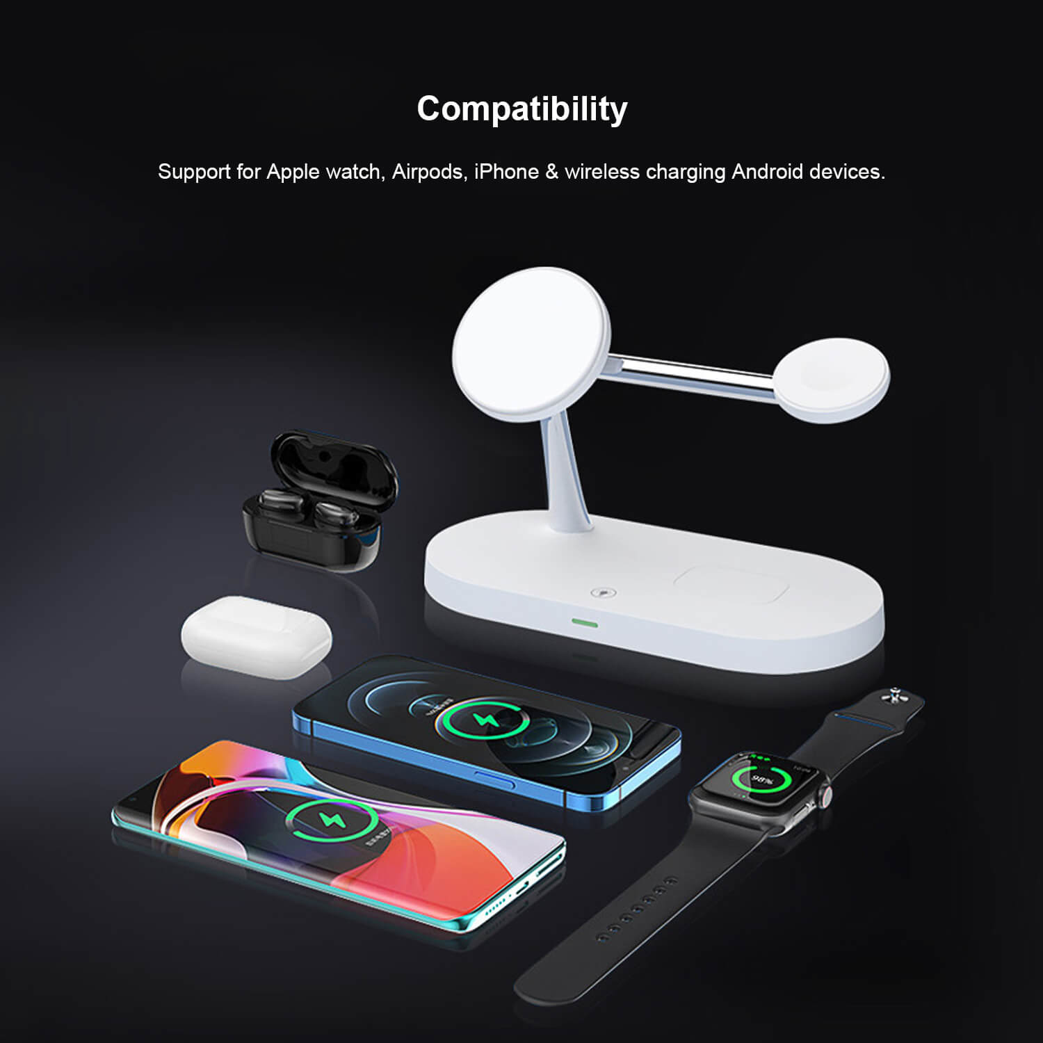 PTC Select 5 in 1 Magnetic MagSafe Wireless Charger Stand Dock