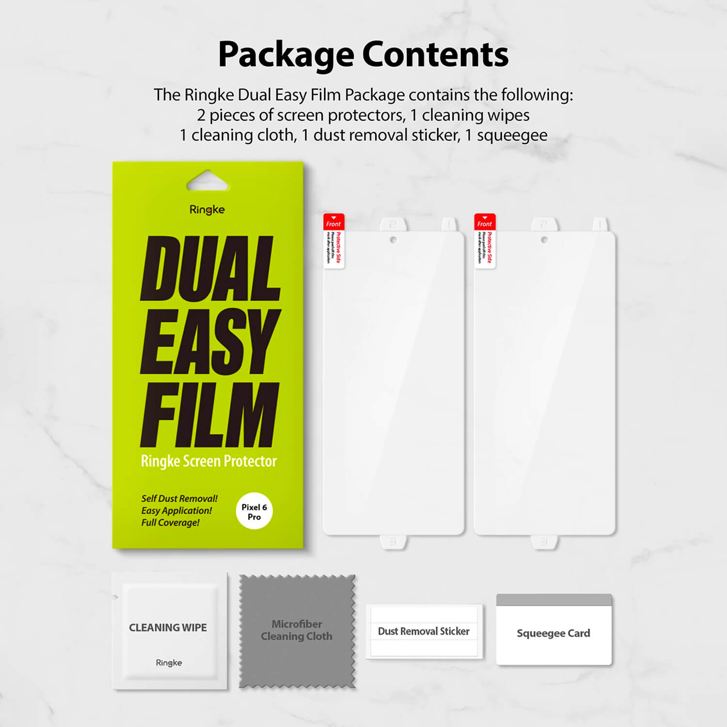 Ringke Google Pixel 6 Pro Dual Easy Film Screen Protector 2 Pack