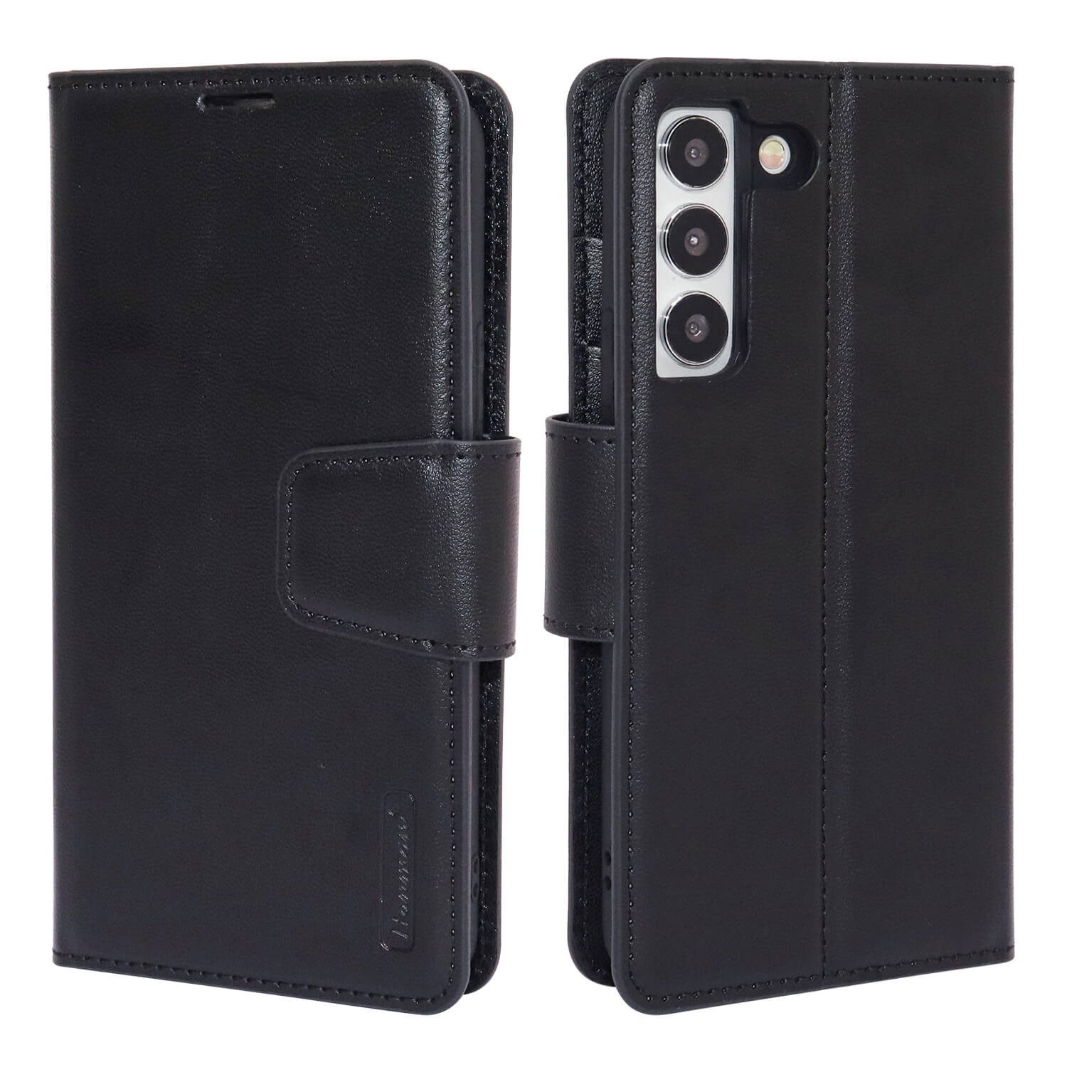 Hanman Samsung Galaxy S22 5G Case Leather Black