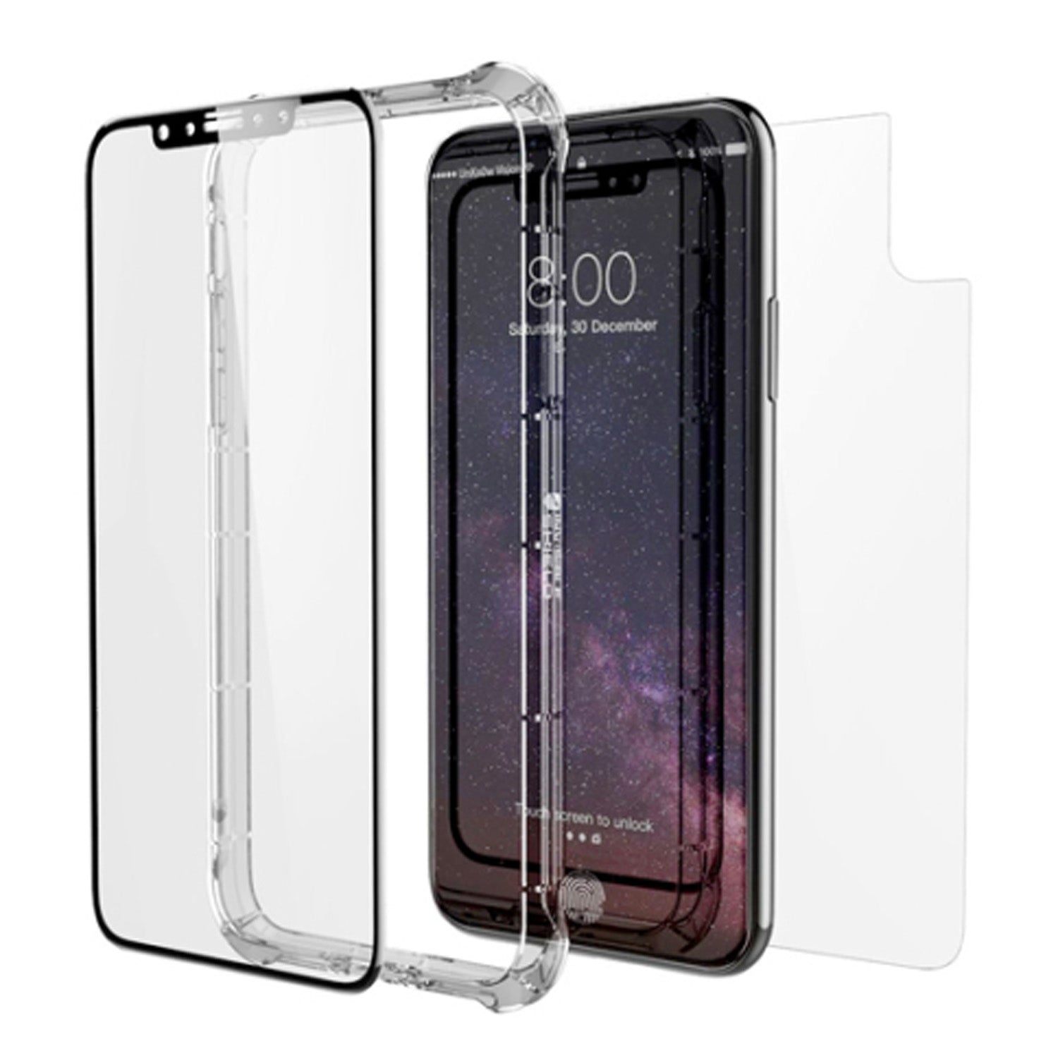 ZAGG Invisible Shield iPhone X 360 Protection Case + Glass Curve Screen Protector