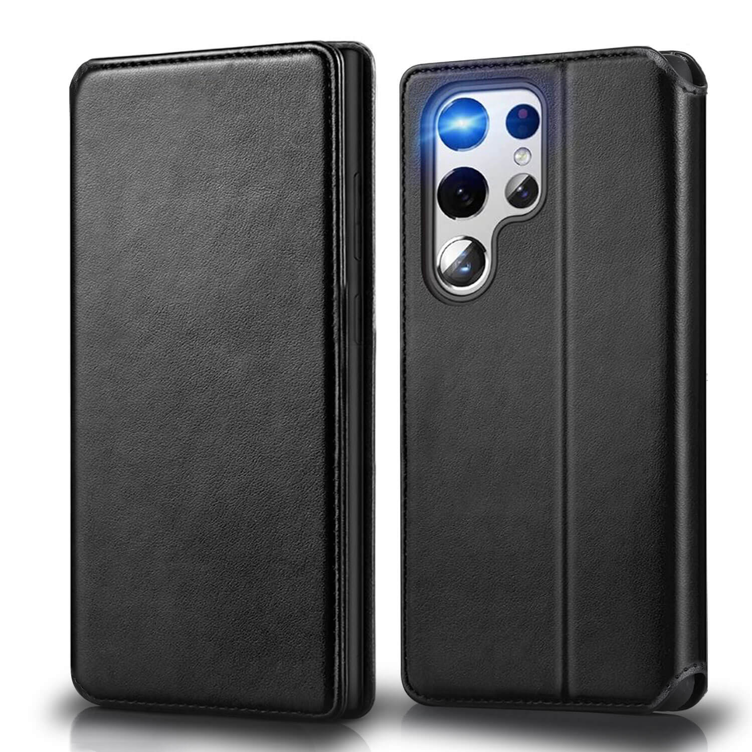 Tough On Samsung Galaxy S22 Ultra 5G Case Fine Leather Black