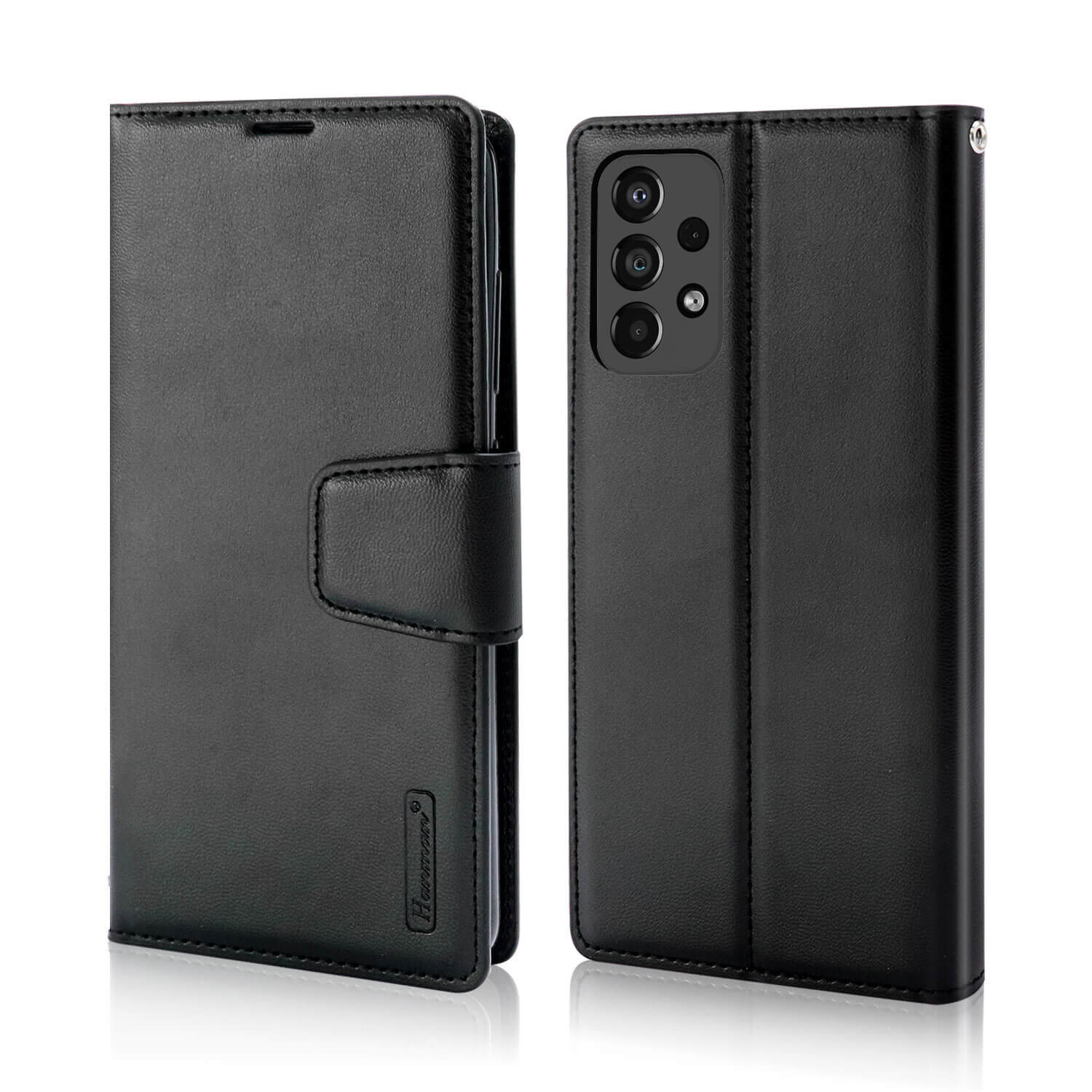 Hanman Samsung Galaxy A23 4G Leather Case Wallet Black