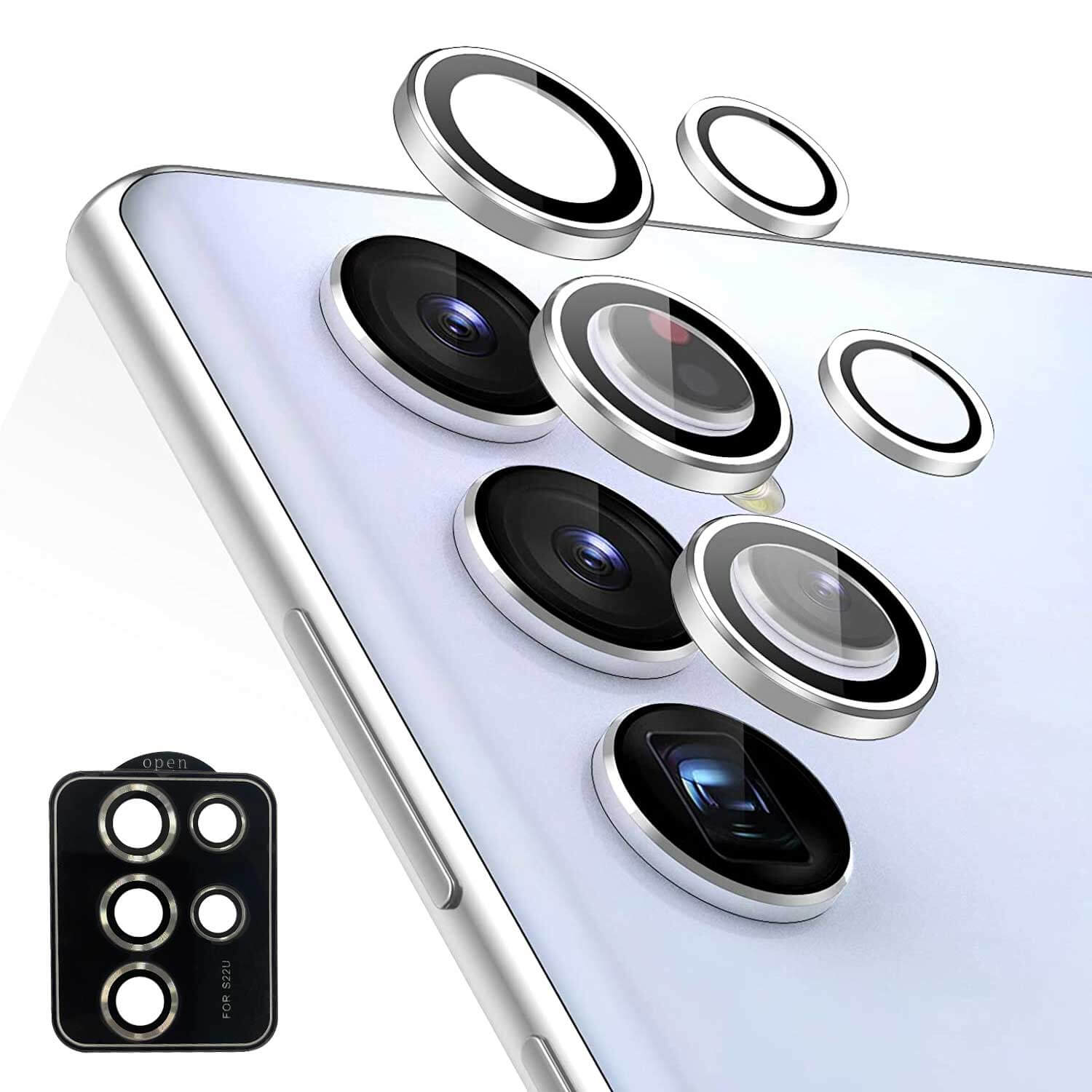 Tough On Samsung Galaxy S22 Ultra 5G Rear Camera Lens Protector Silver