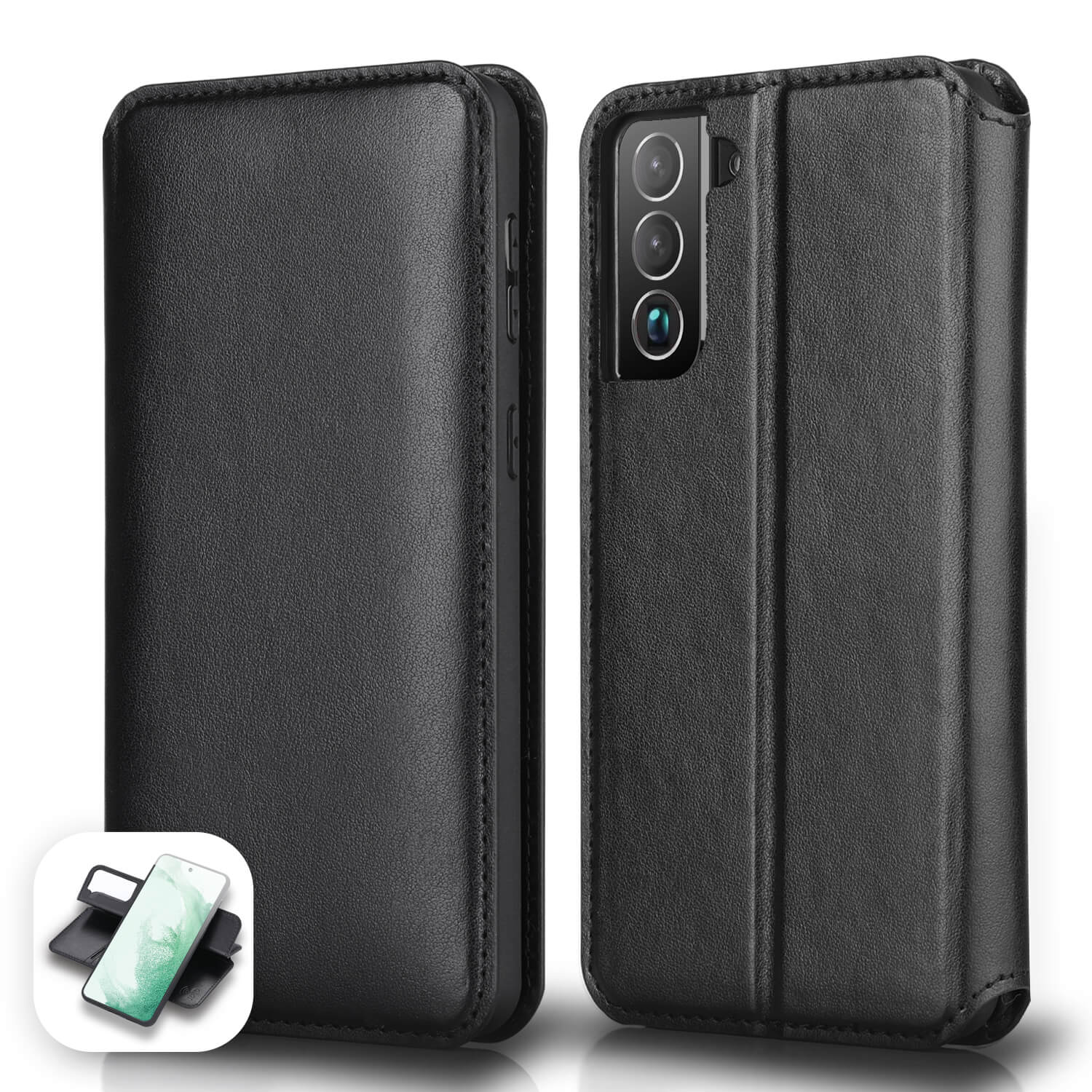 Tough On Samsung Galaxy S22 5G Case Fine Leather Black