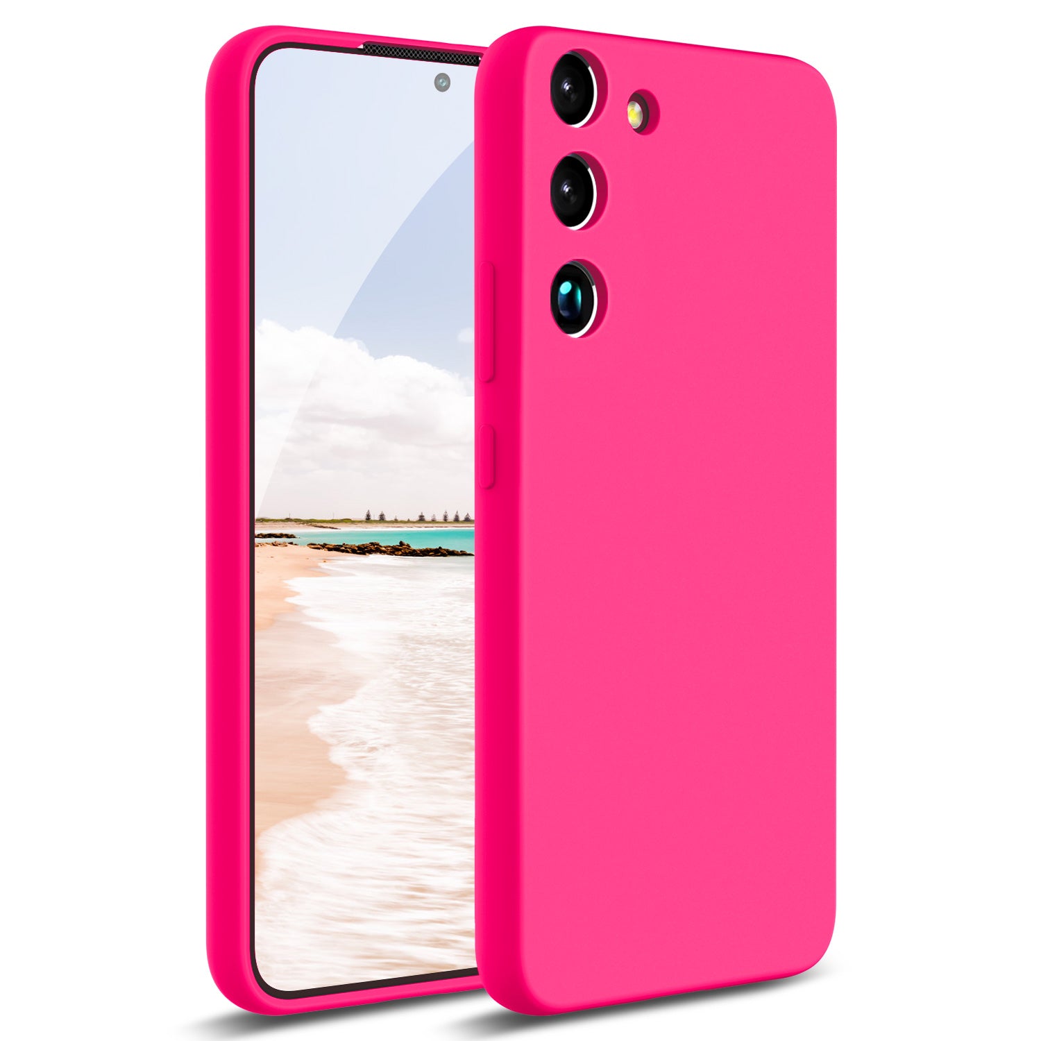 Tough On Samsung Galaxy S23 5G Silicone Case Hot Pink
