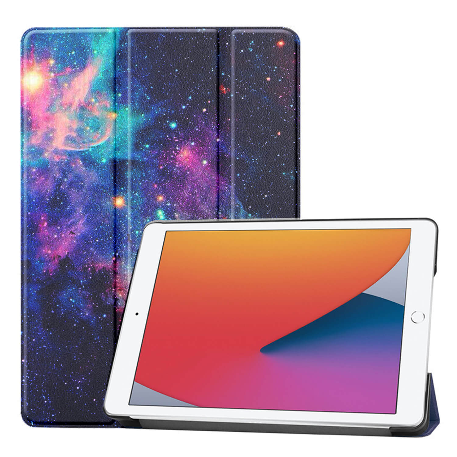 Tough On iPad 7 / 8 / 9th Gen 10.2" Case Smart Cover Galaxy