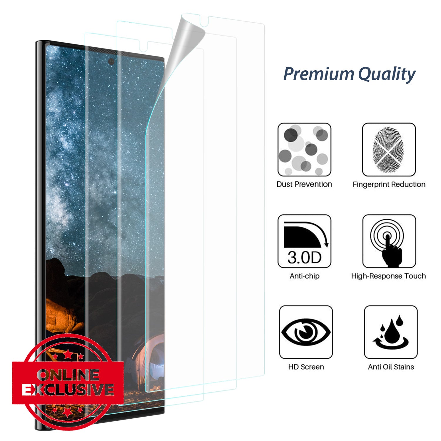 Samsung Galaxy S23 Ultra TPU Screen Protector 3 Pack