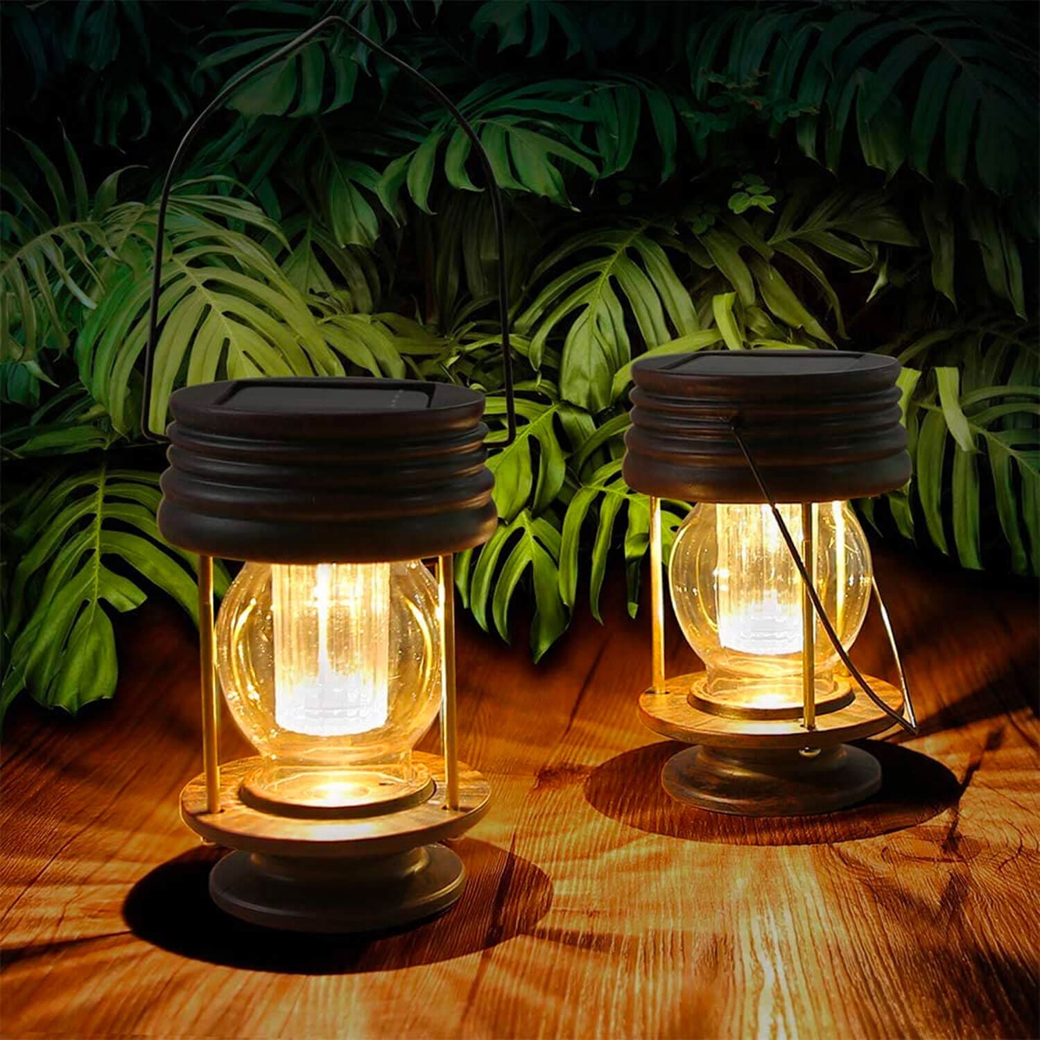 2 Pack Solar Garden Lights Outdoor Waterproof Retro Decoration