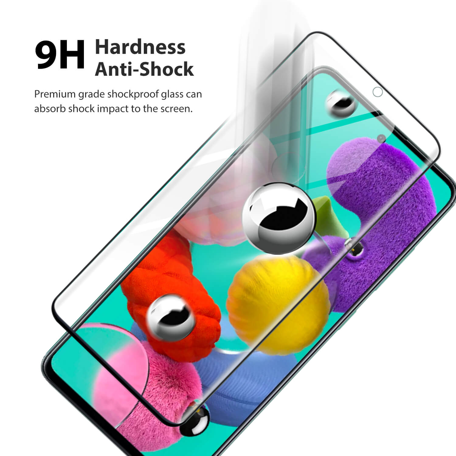 Tough on Samsung Galaxy A53 / A52s /A52 Tempered Glass Screen Protector Black