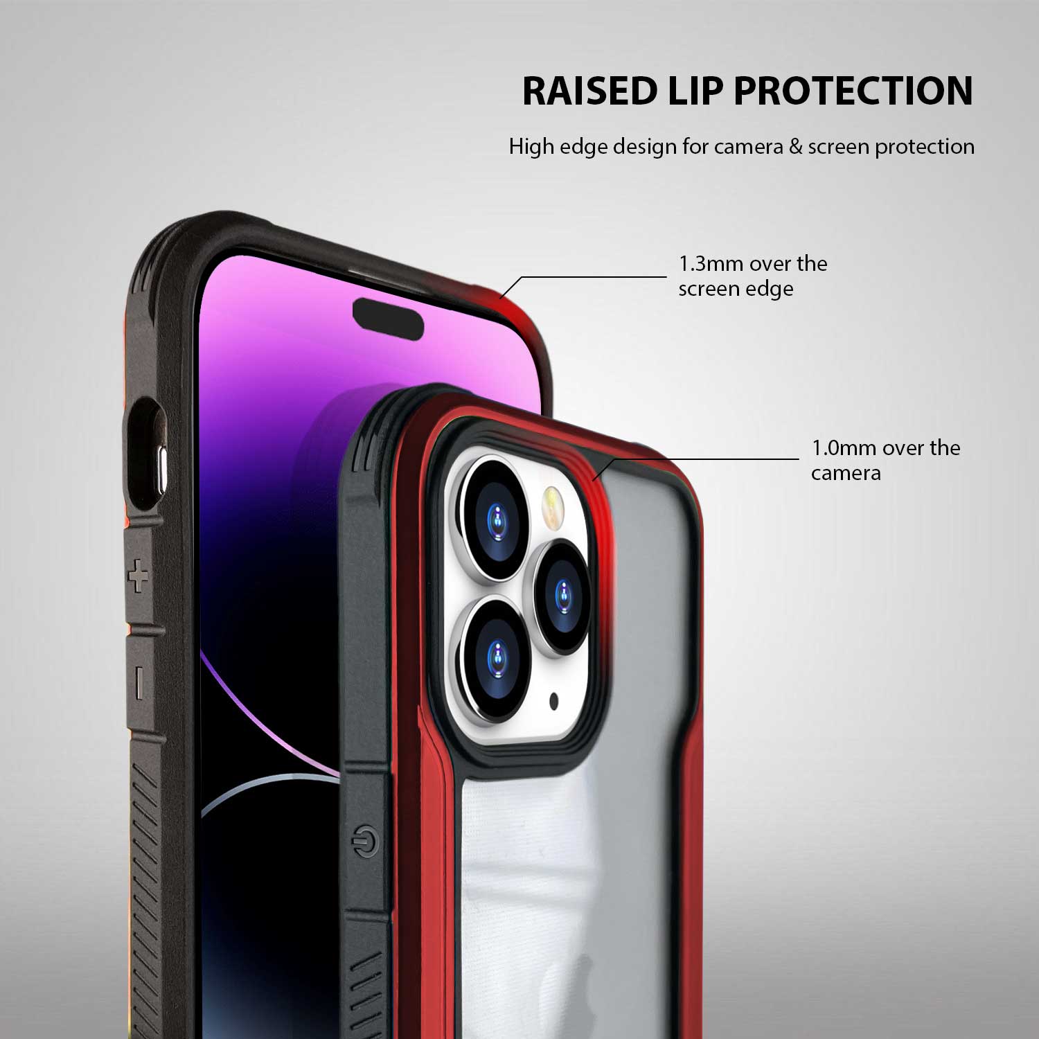 Tough On iPhone 14 Pro Max Case Iron Shield Red