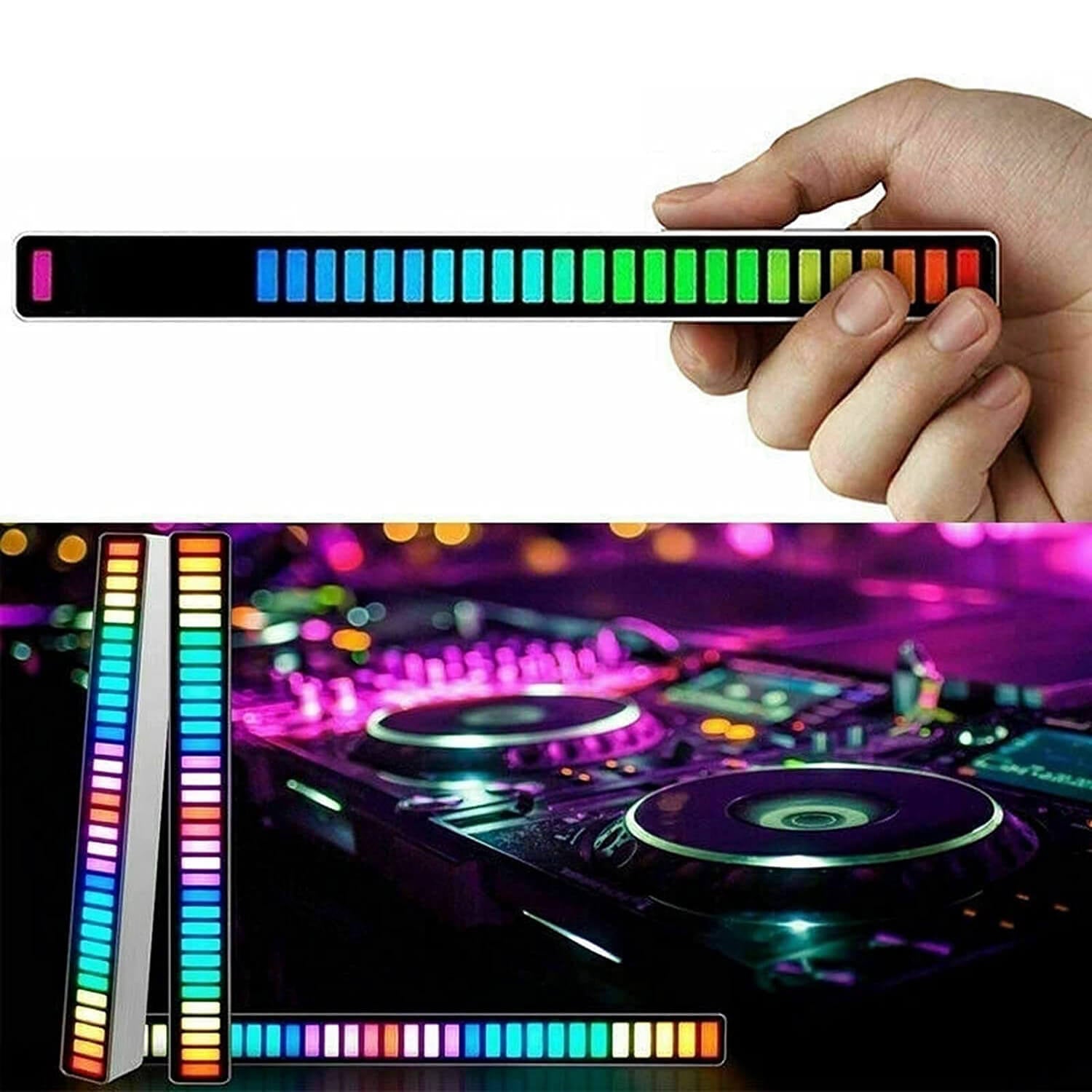 Smart RGB Ambiant Sound Control Music Rhythm Light Bar Black