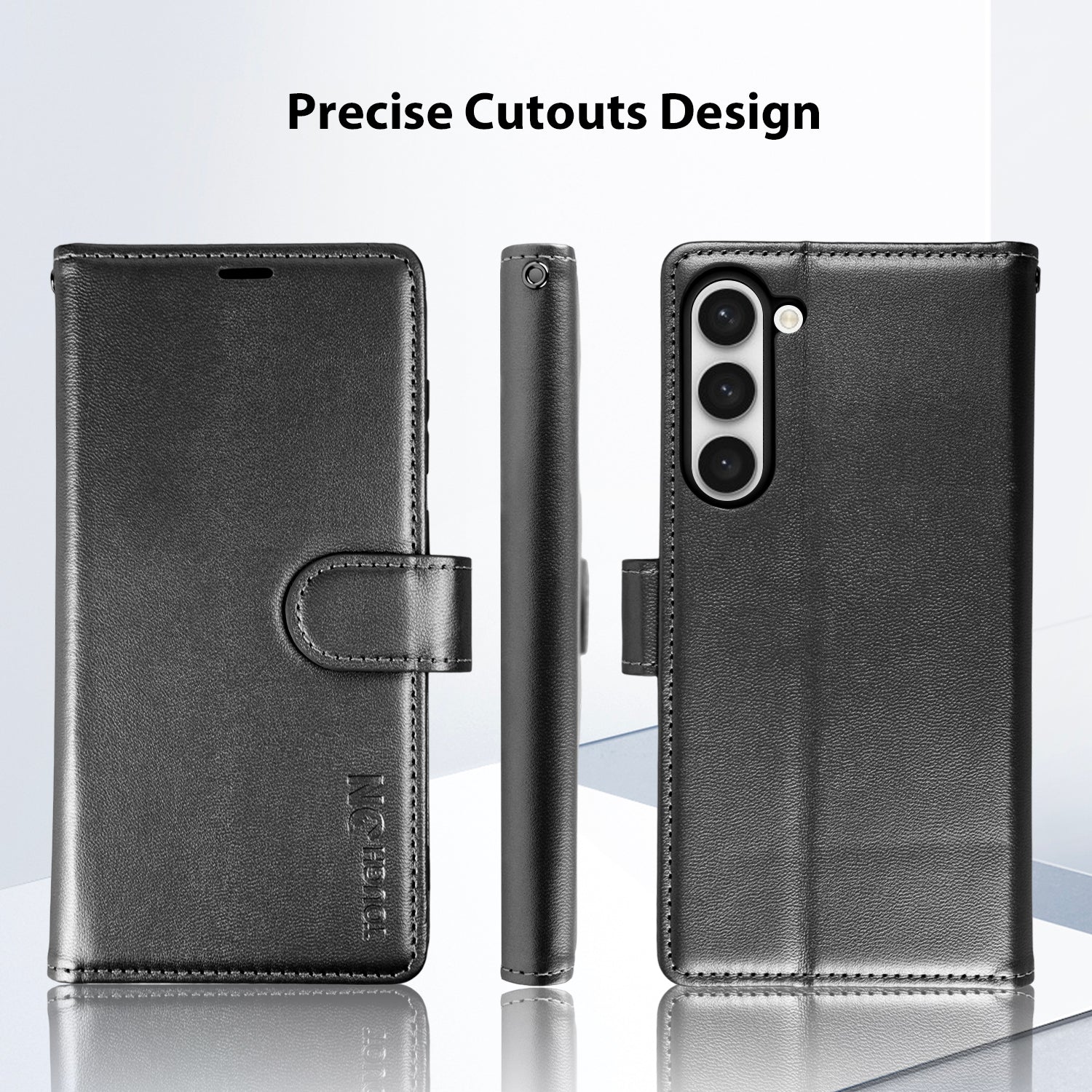 Tough On Samsung Galaxy S23 Flip Wallet Leather Case Black