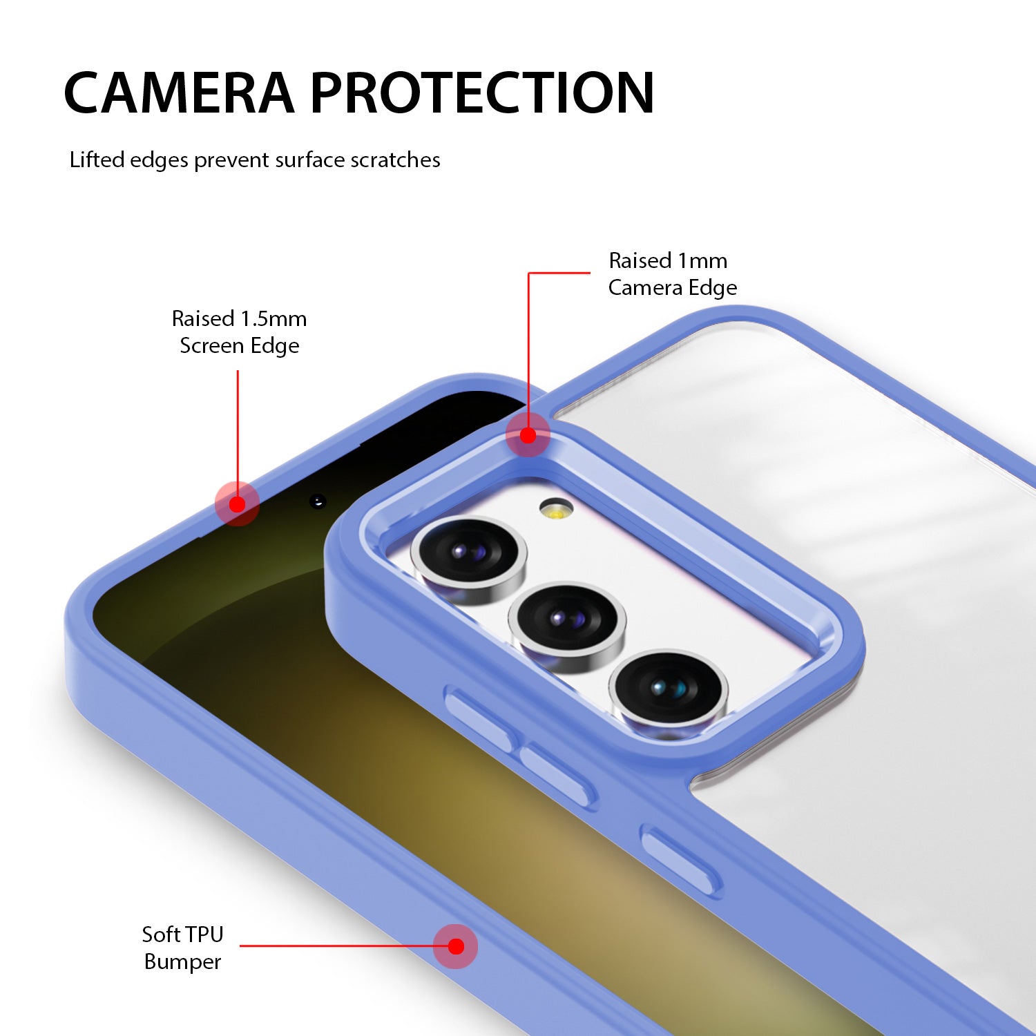 Tough On Samsung Galaxy S23 Clear Case Protector Sky Blue