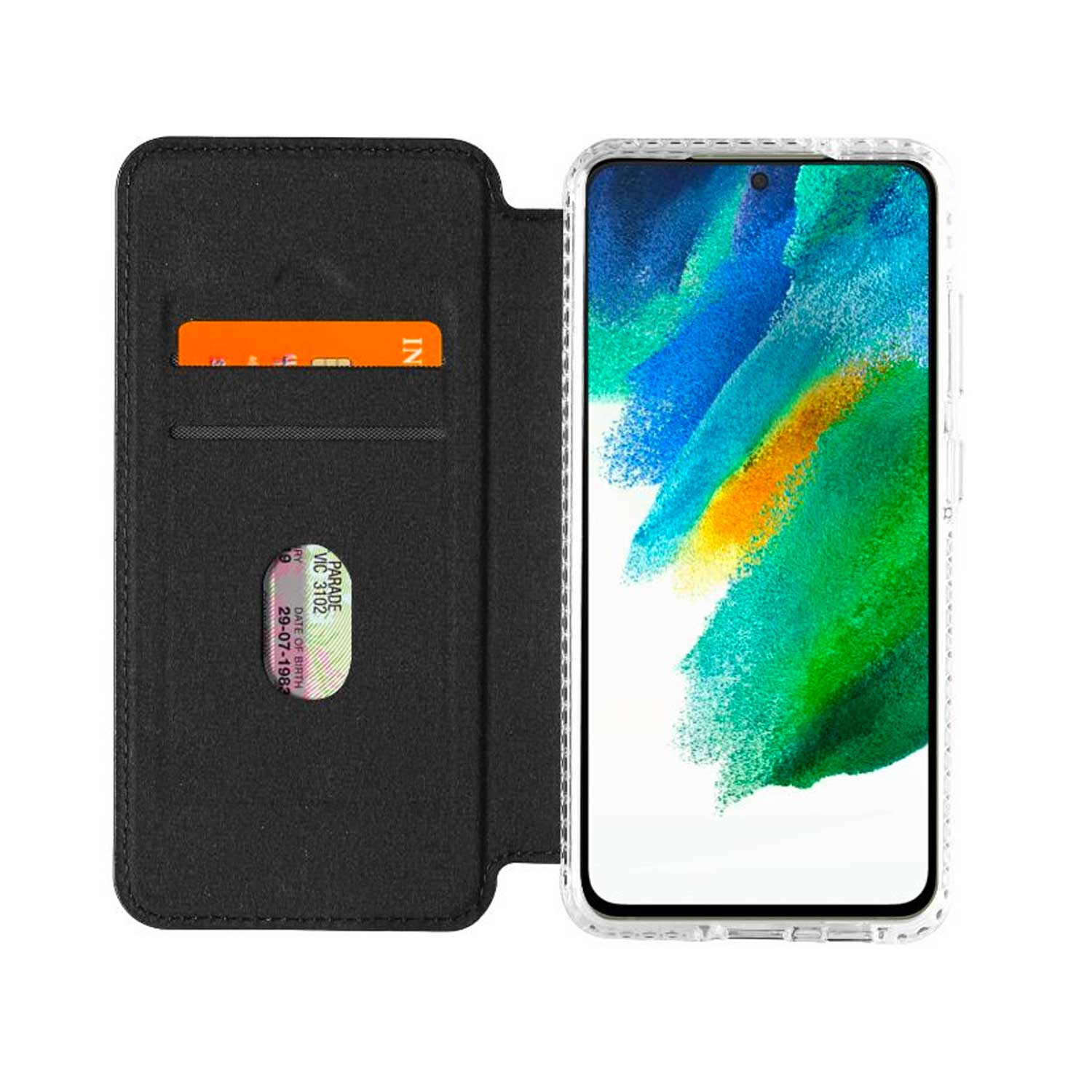 3sixT Samsung Galaxy S21 FE 5G Case SlimFolio Card Wallet Rugged Black