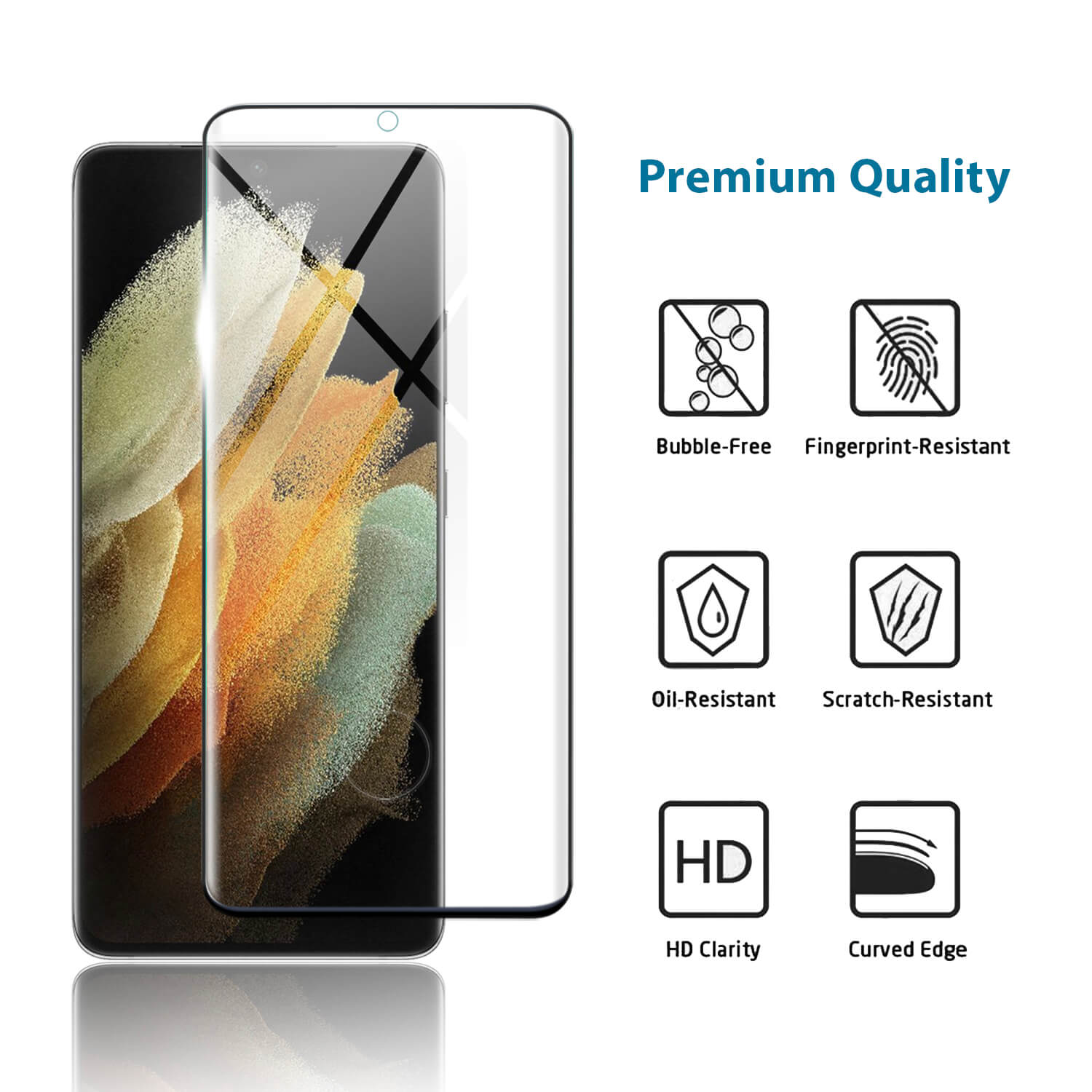 Tough On Samsung Galaxy S21 Ultra 5G Screen Protector 3D Full Cover Glass