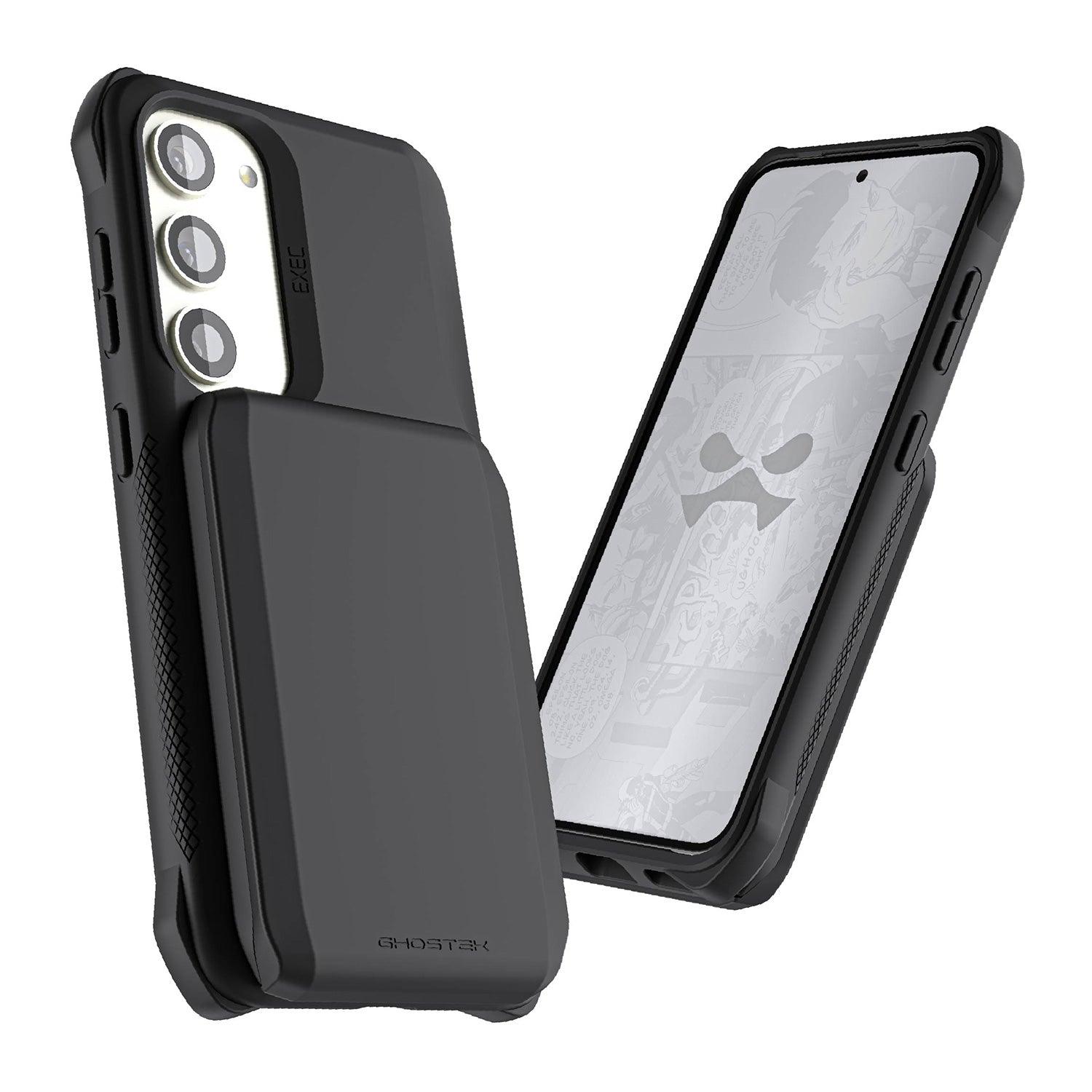 Ghostek Samsung Galaxy S23 Case Exec 6 Genuine Leather Magnetic Wallet Black