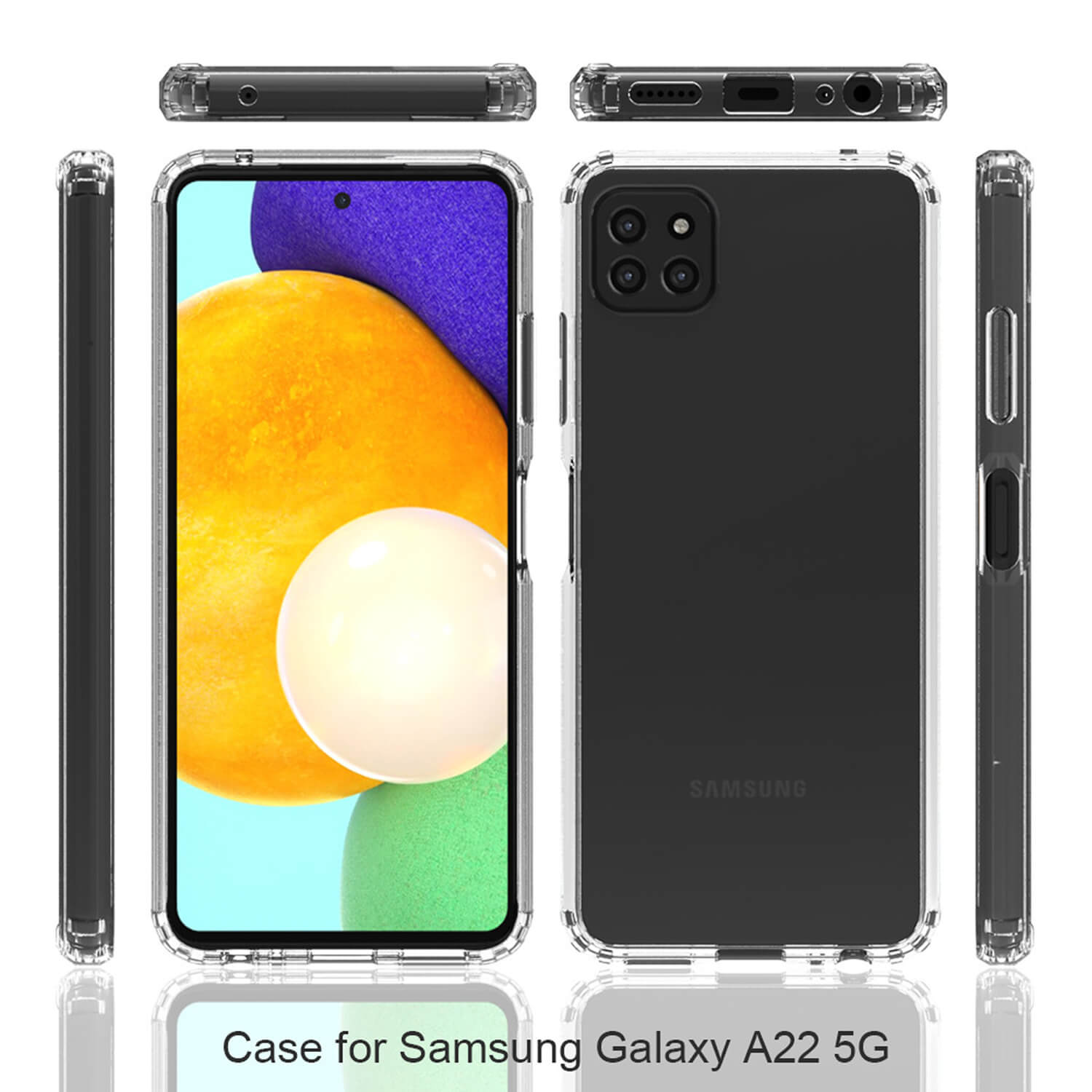 Tough On Samsung Galaxy A22 5G Case Slim Hybrid Clear