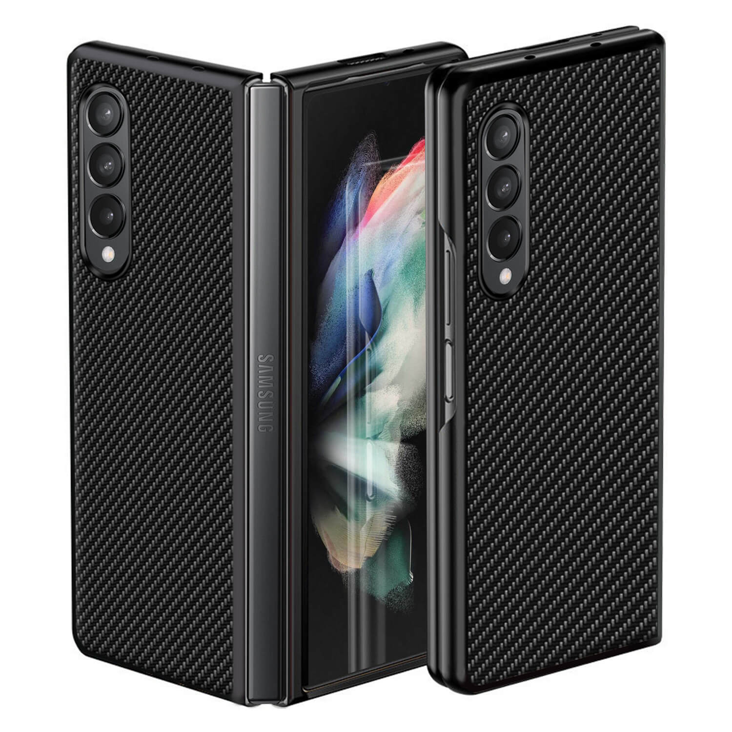 Tough On Samsung Galaxy Z Fold 3 Case Aramid Fibre Black