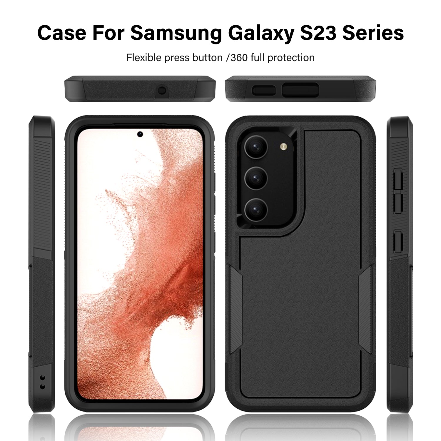 Tough On Samsung Galaxy S23 Plus Case Heavy Armor Black