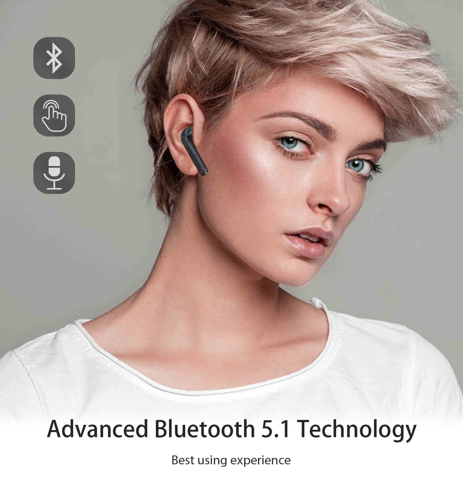 Tough on Bluetooth Earphones HE-080 Black