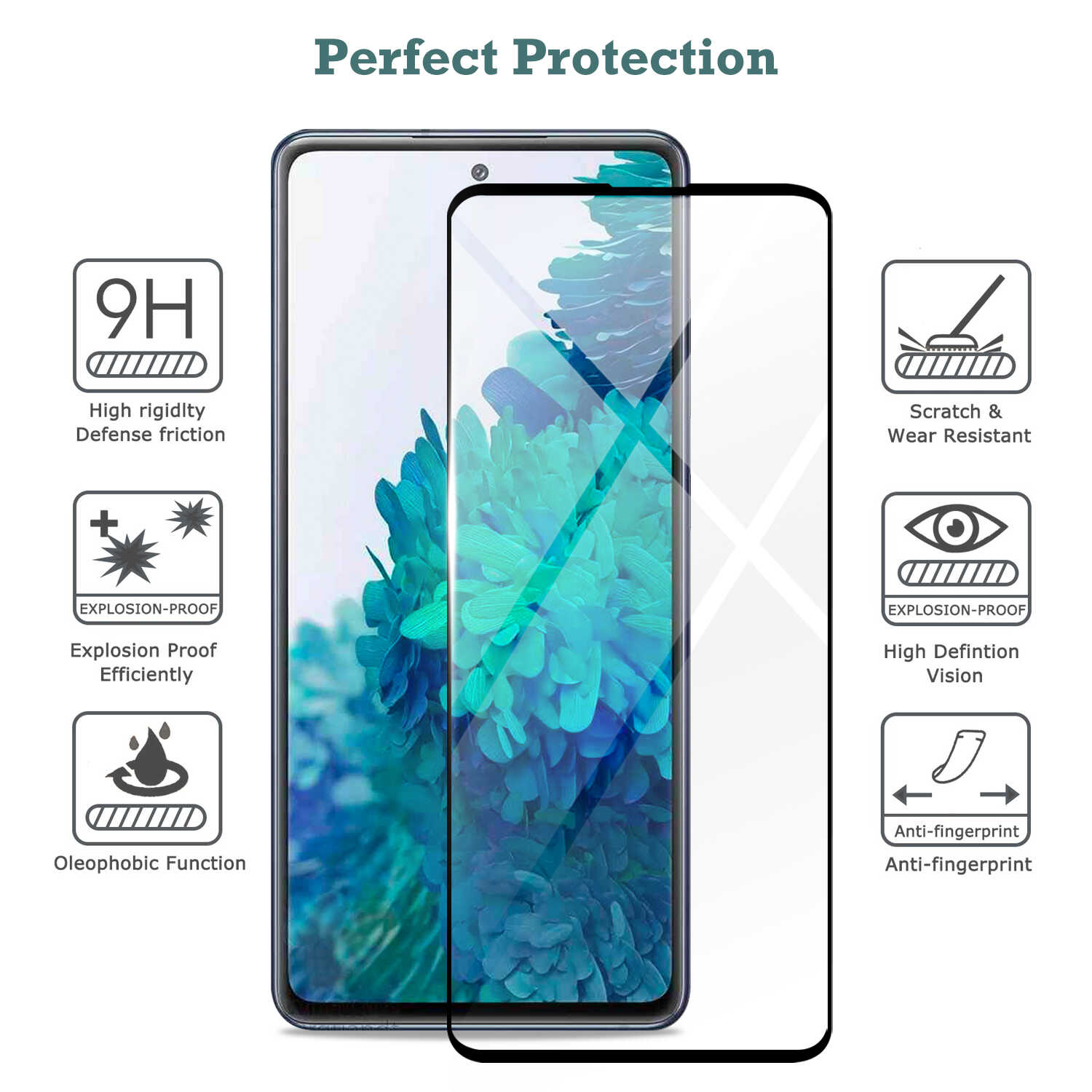 Tough On Samsung Galaxy S20 FE 5G Tempered Glass Screen Protector Black