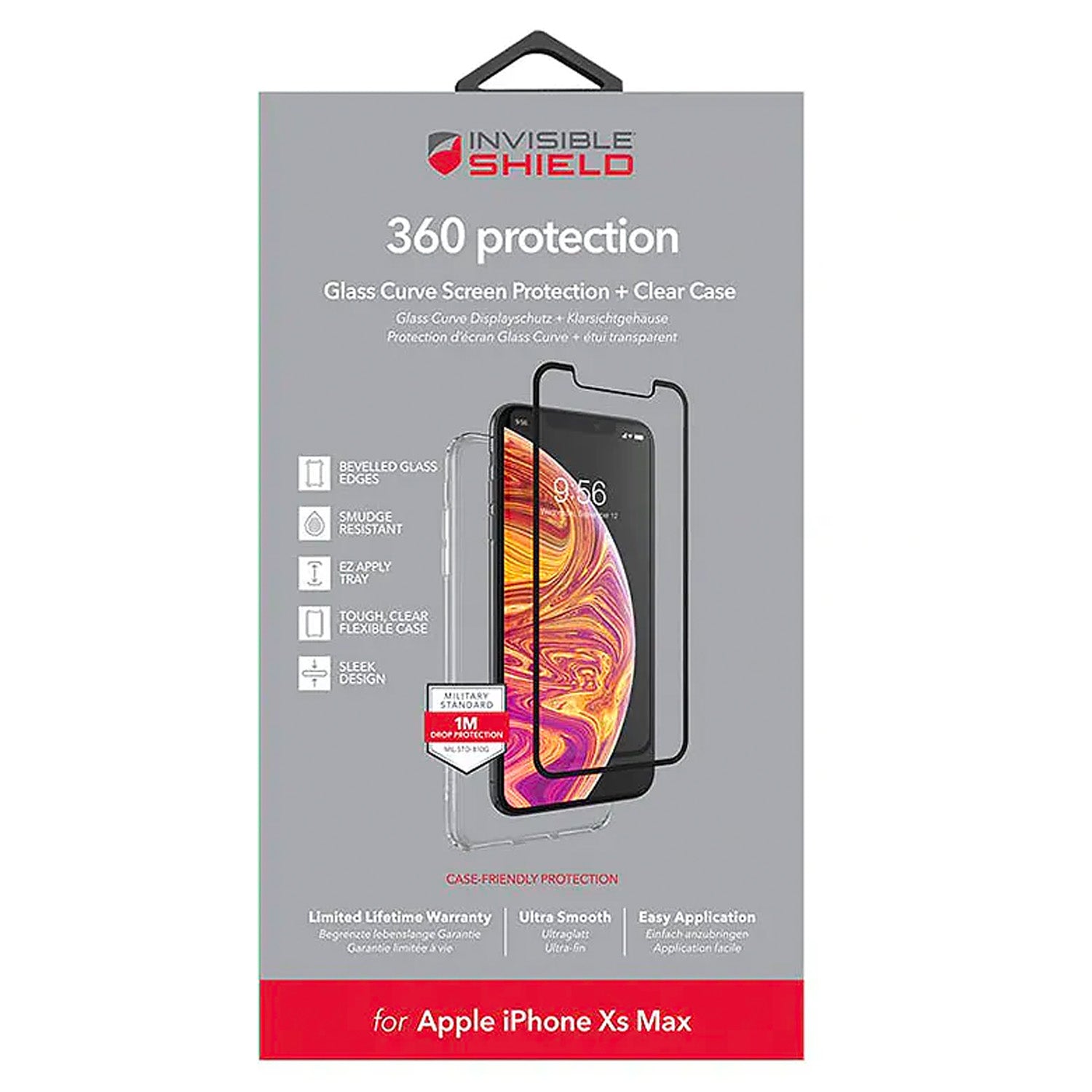 ZAGG InvisibleShield iPhone Xs Max 360 Protection Case + Glass Curve Screen Protector