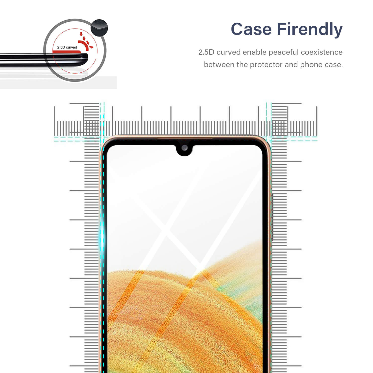 Tough On Samsung Galaxy A33 5G 2.5D Tempered Glass Screen Protector Black