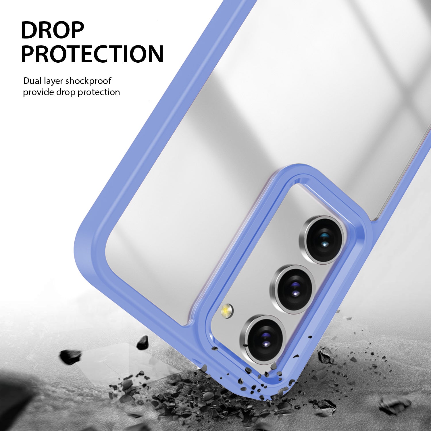 Tough On Samsung Galaxy S23 Clear Case Protector Sky Blue