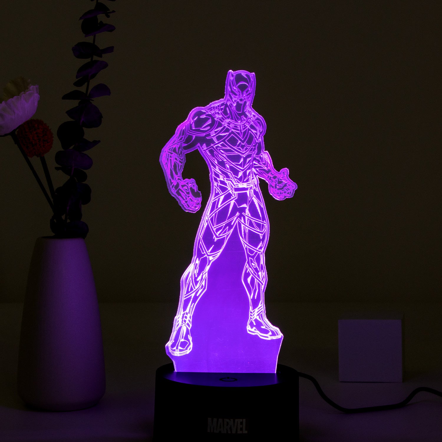 Marvel 3D RGB App Controlled USB LED Night Light Black Panther #2