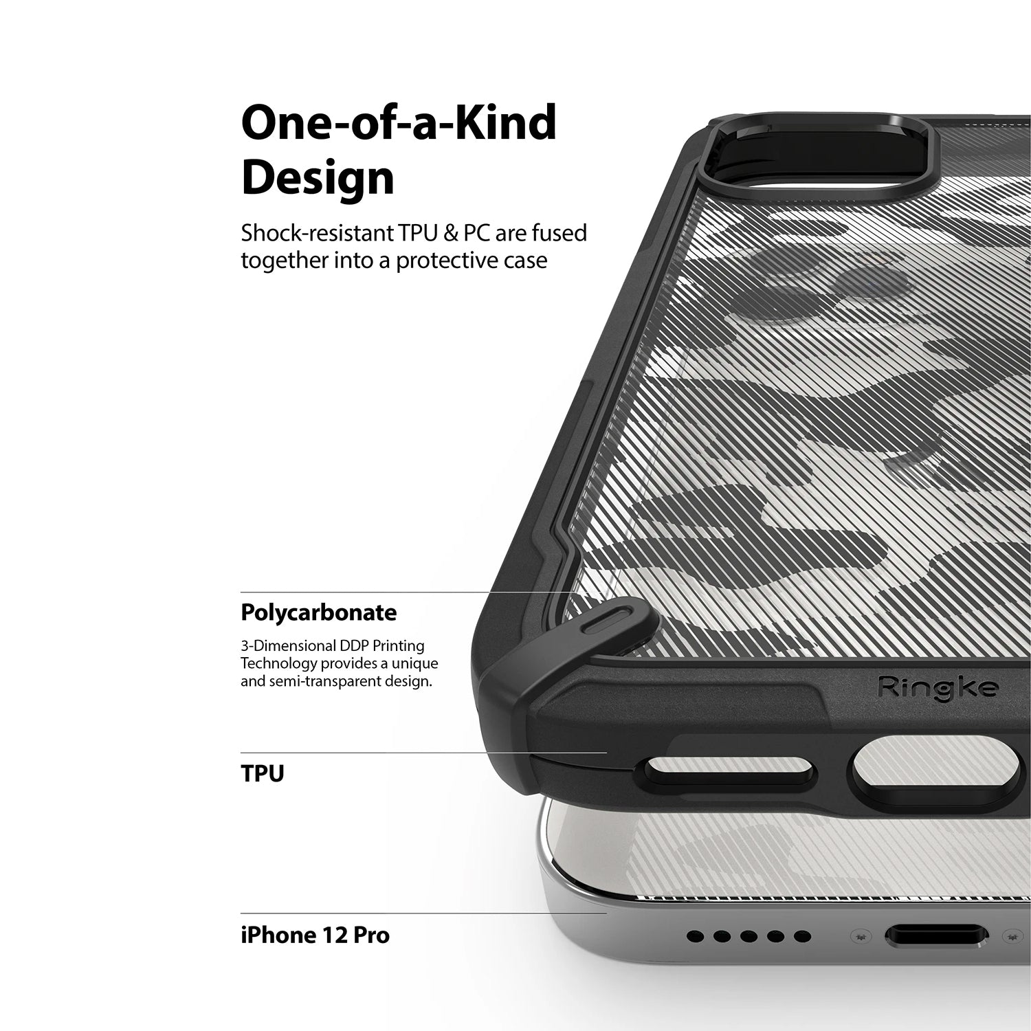 Ringke iPhone 12 / 12 Pro Case Fusion-X Camo Black
