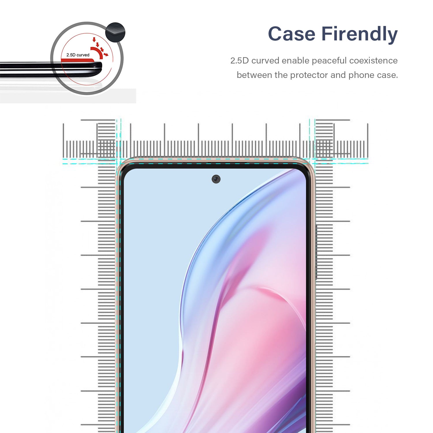 Tough On Samsung Galaxy A54 5G Tempered Glass Screen Protector Black