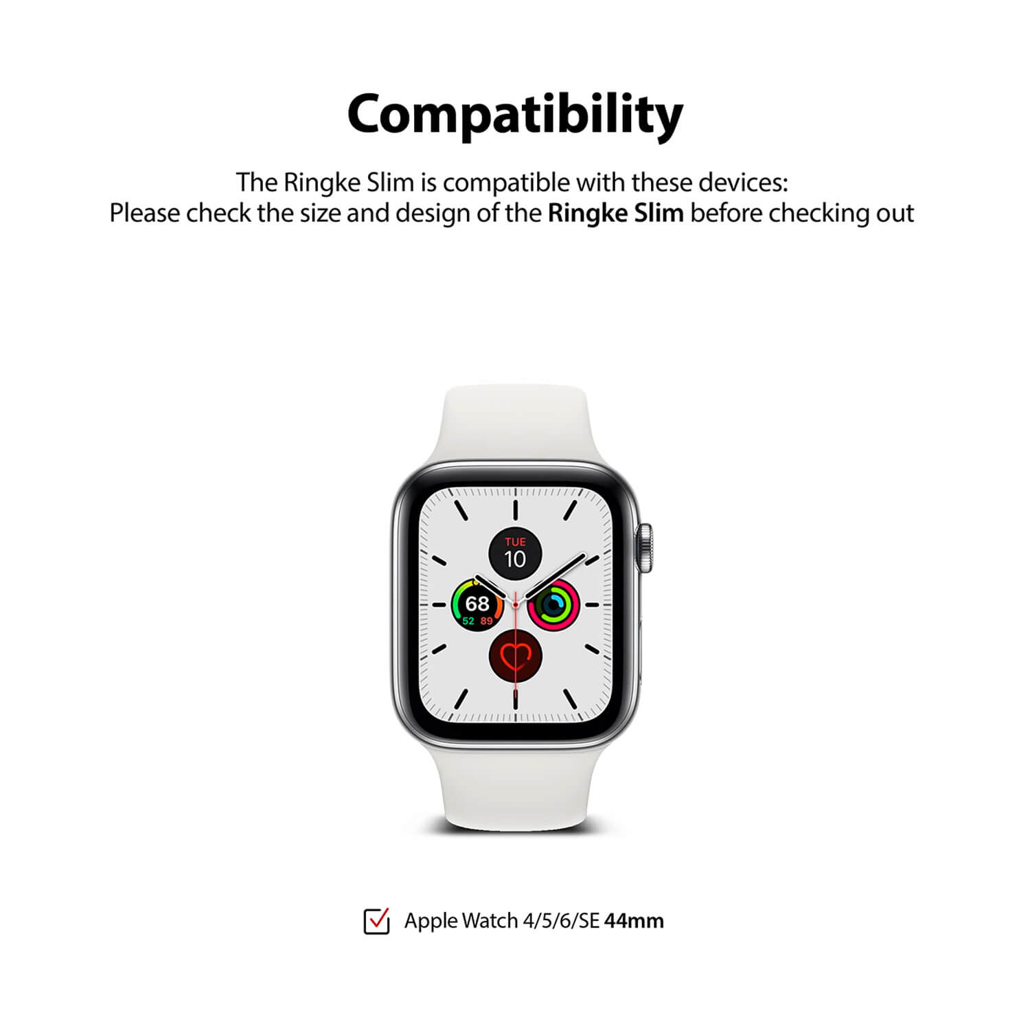 Ringke Apple Watch Series 6 / SE / 5 / 4 44mm Case Slim Clear & Light Grey
